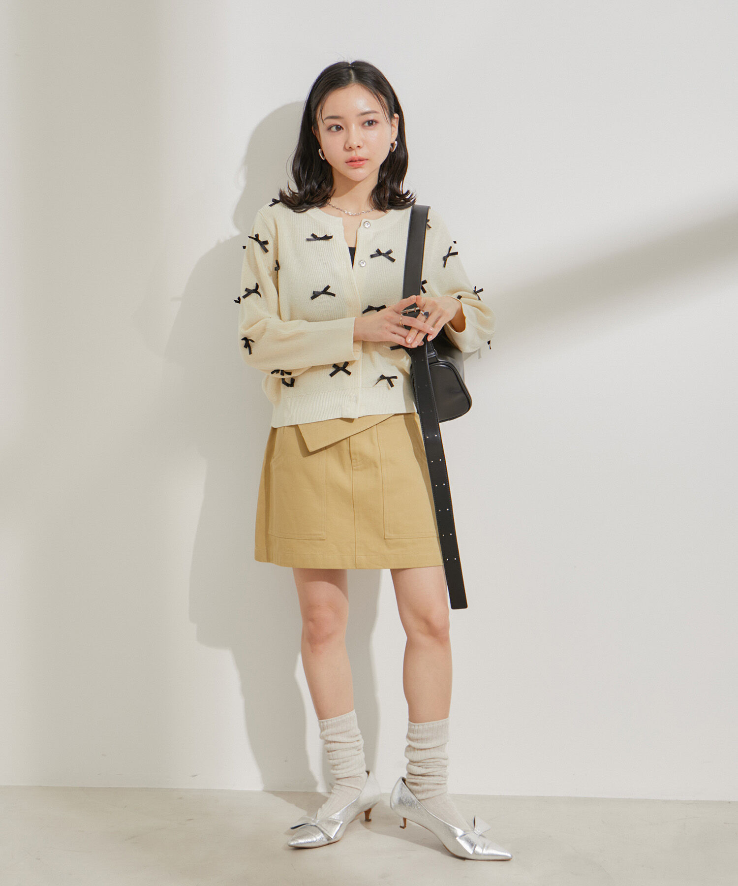 VIS「フラップ付き台形ミニスカート」|スカート|