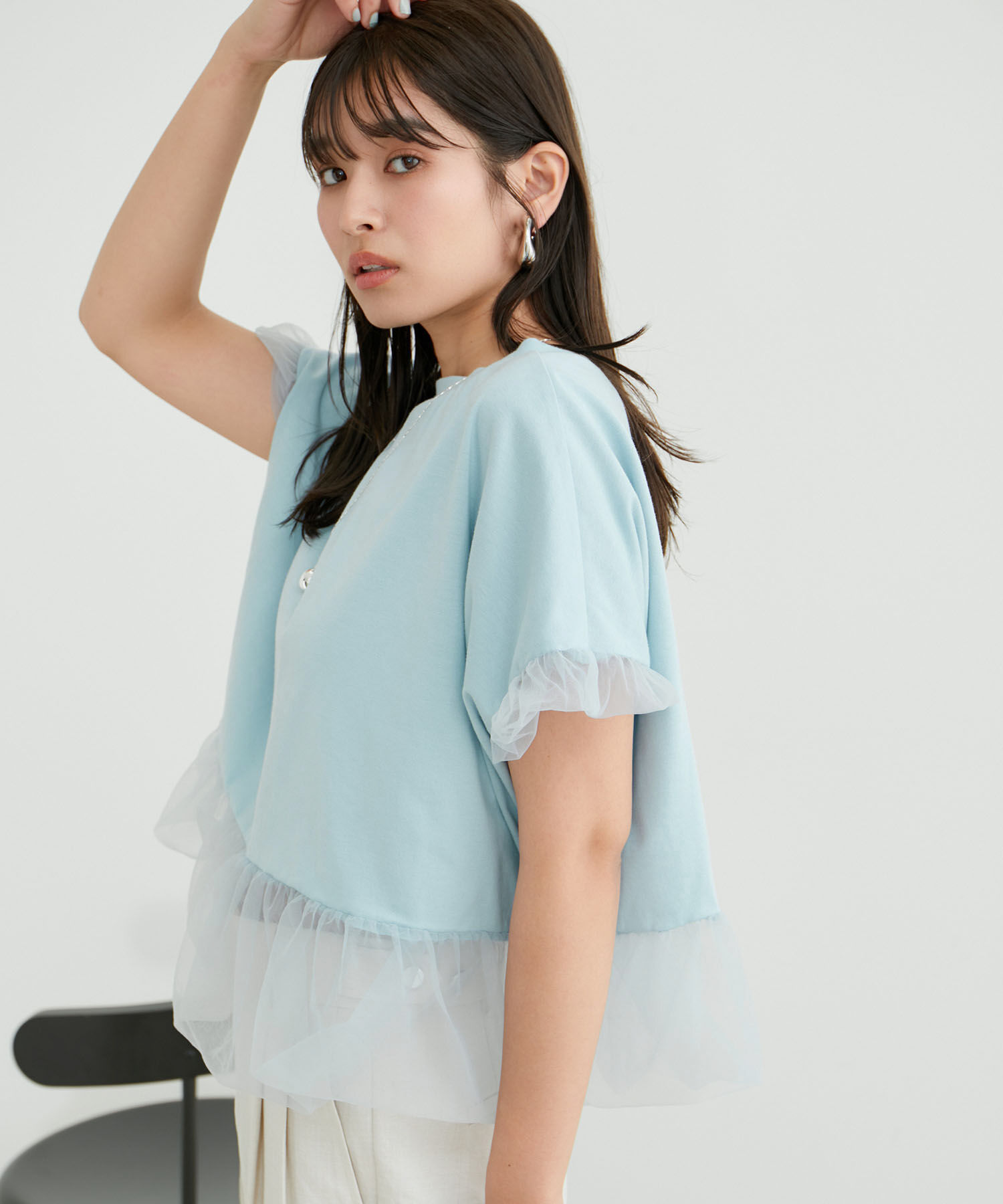 VIS「【2WAY】チュールリバーシブルプルオーバー」|Tシャツ・カットソー|