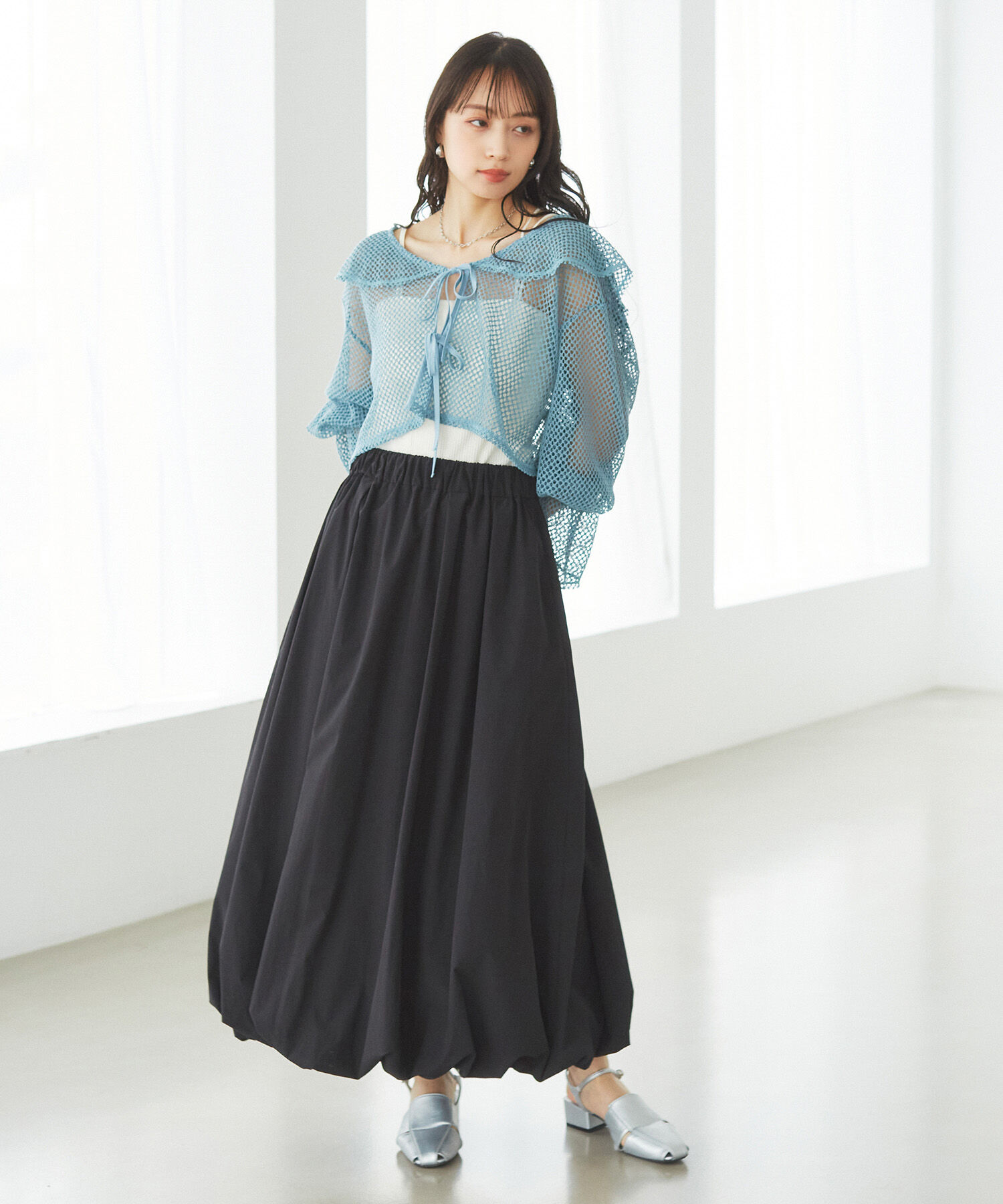 VIS「【洗える】ギャザーバルーンスカート」|スカート|