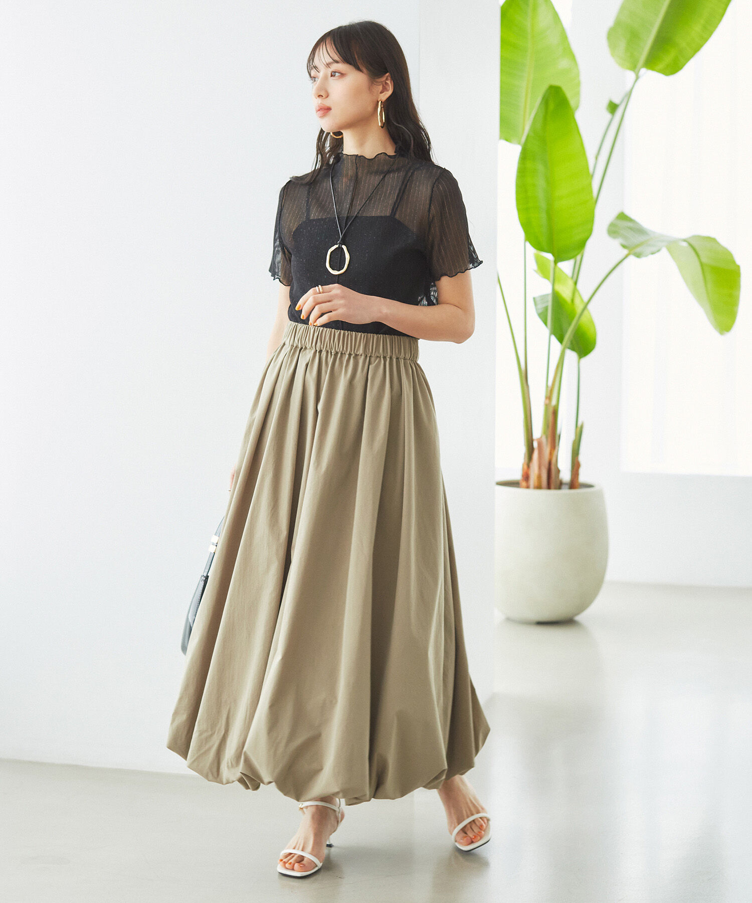 VIS「【洗える】ギャザーバルーンスカート」|スカート|