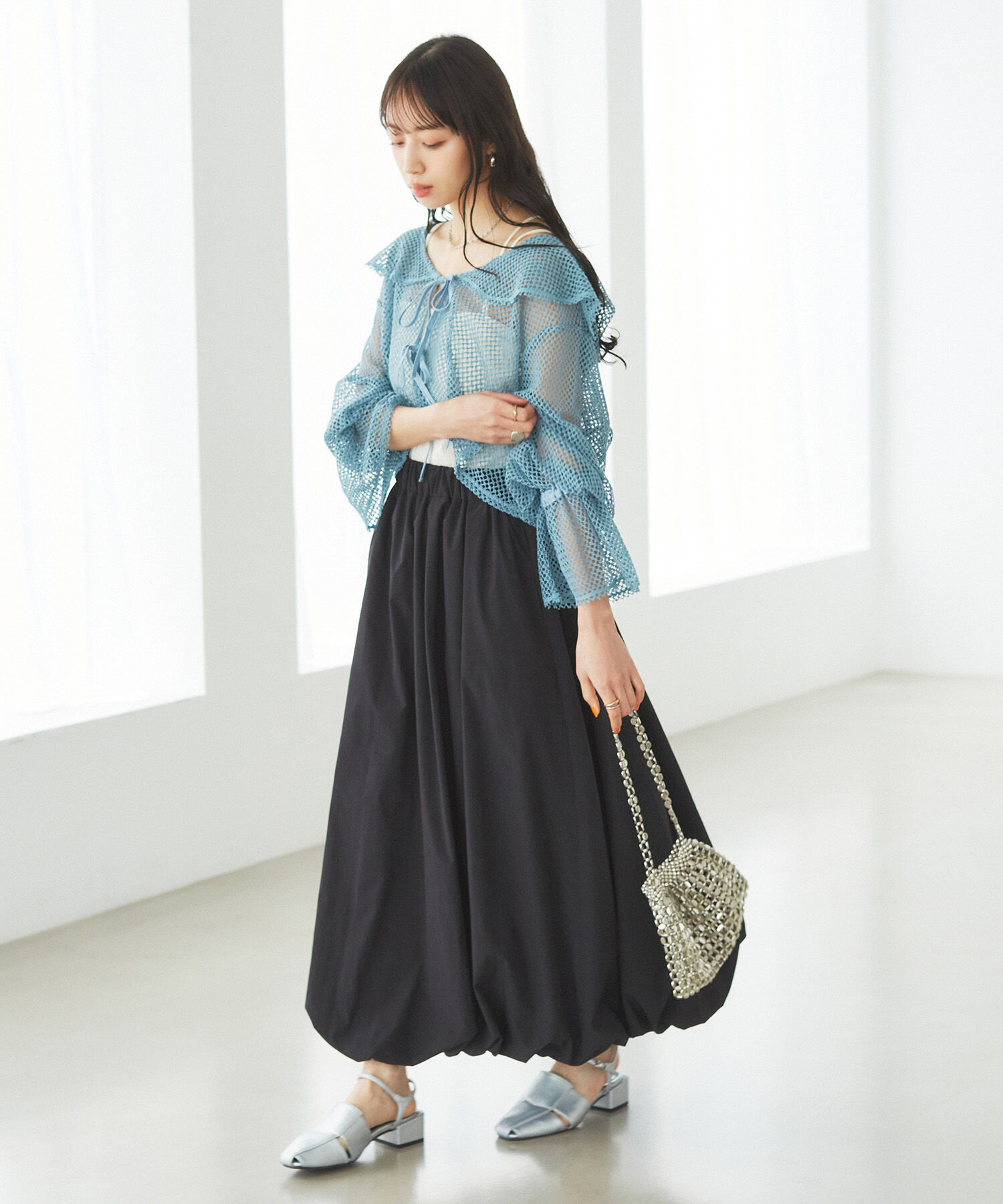 VIS「【洗える】ギャザーバルーンスカート」|スカート|