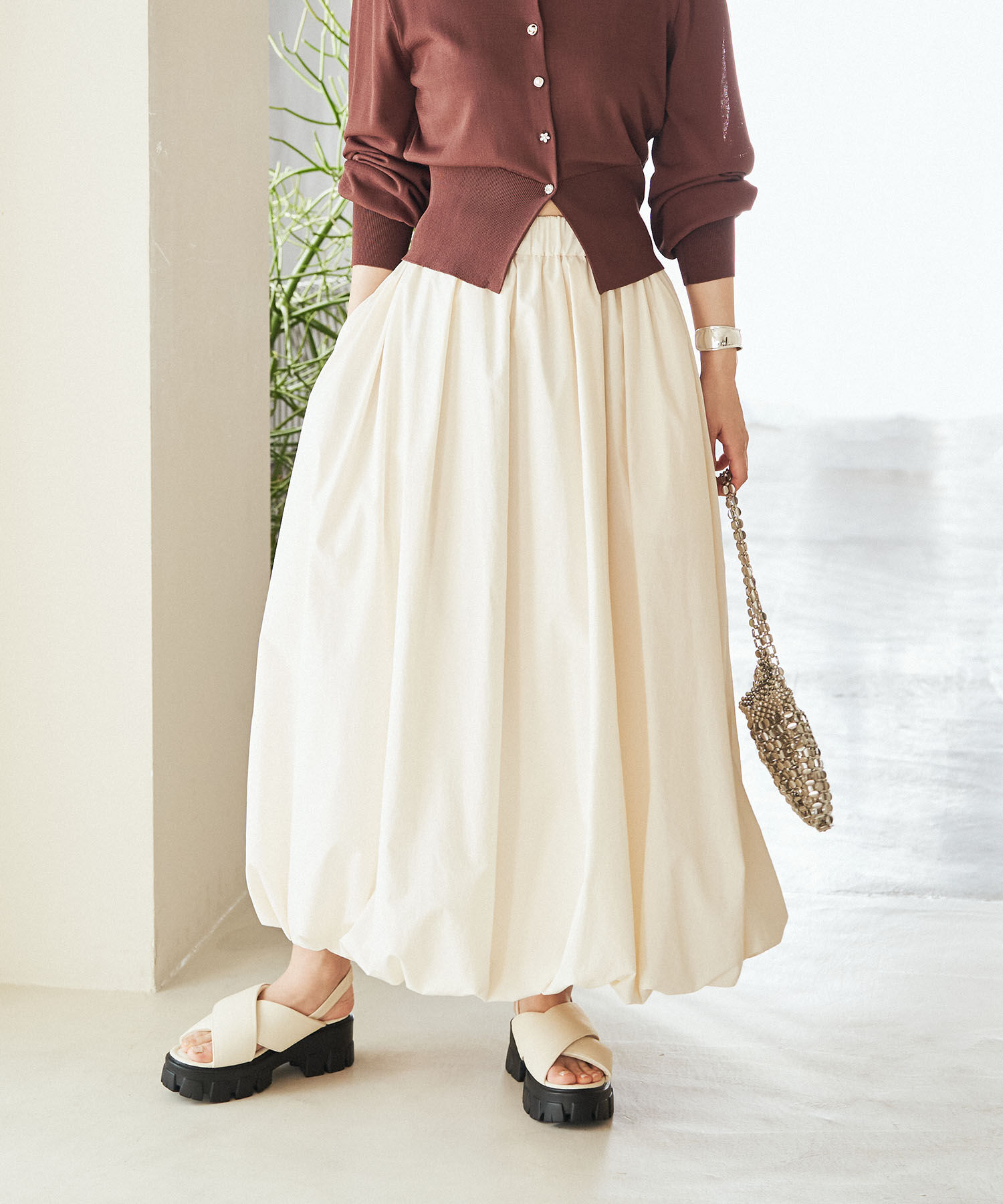 VIS「【洗える】ギャザーバルーンスカート」|スカート|