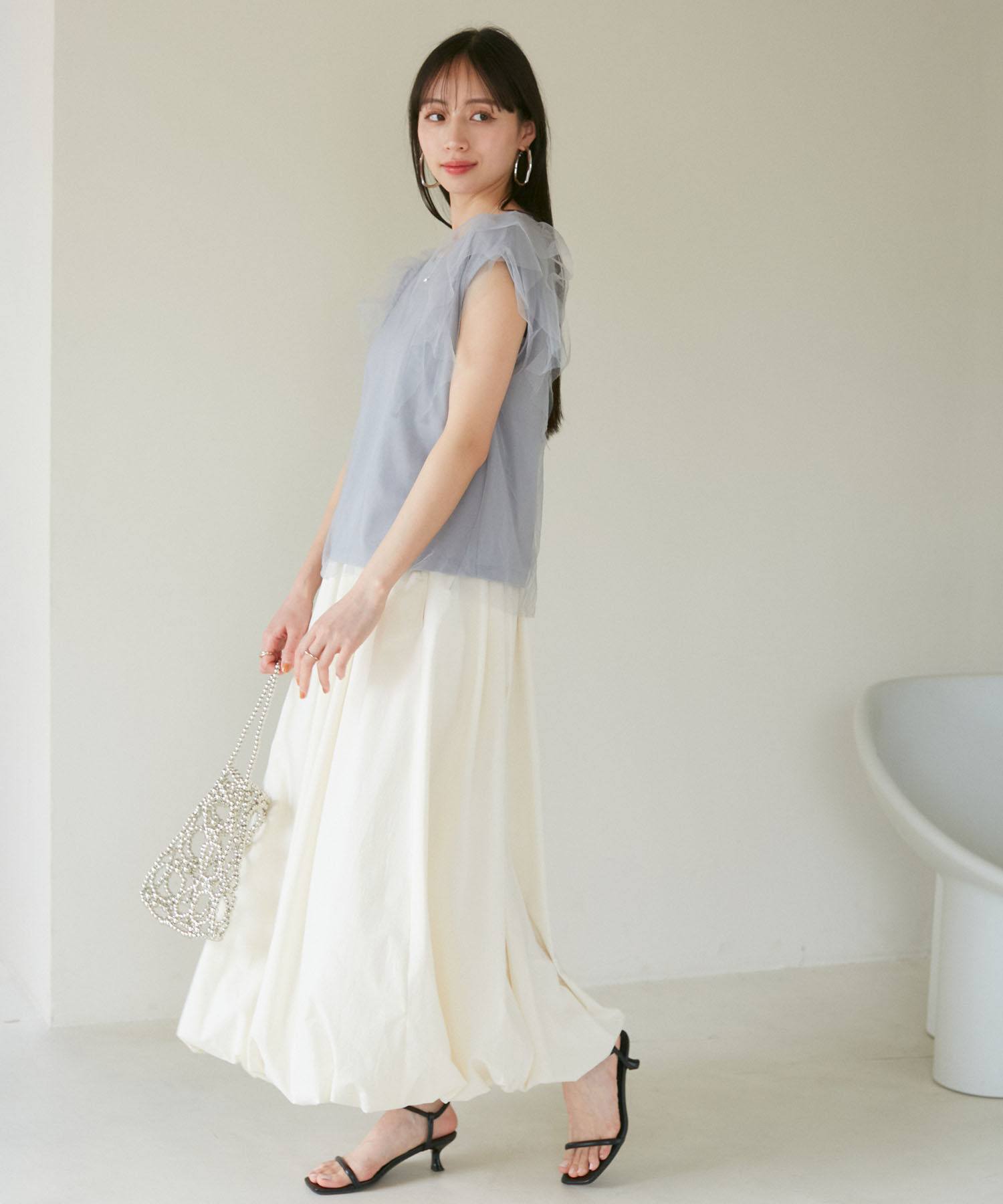 VIS「【洗える】ギャザーバルーンスカート」|スカート|