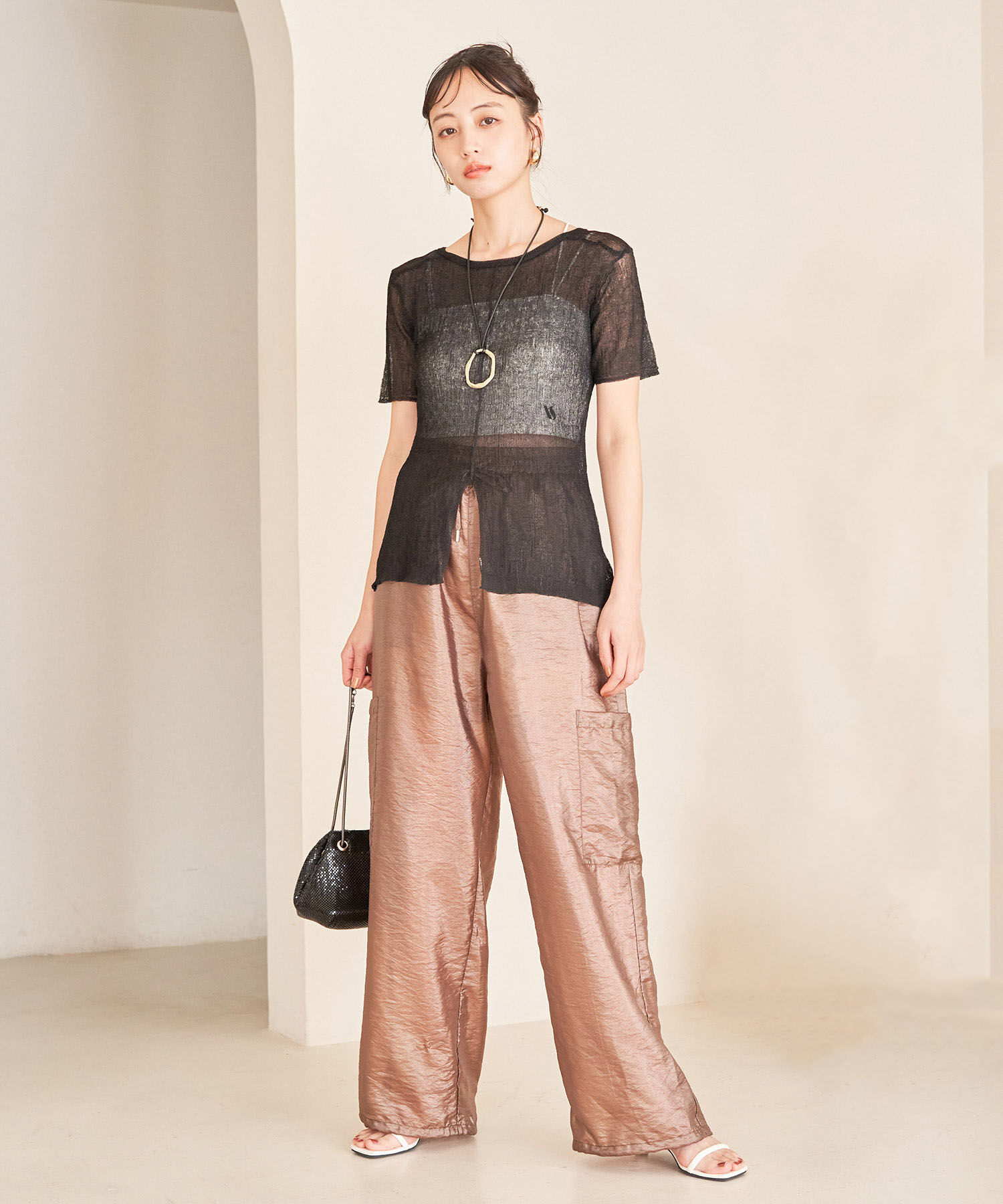 VIS「【洗える】シアーカーゴパンツ」|カーゴ|