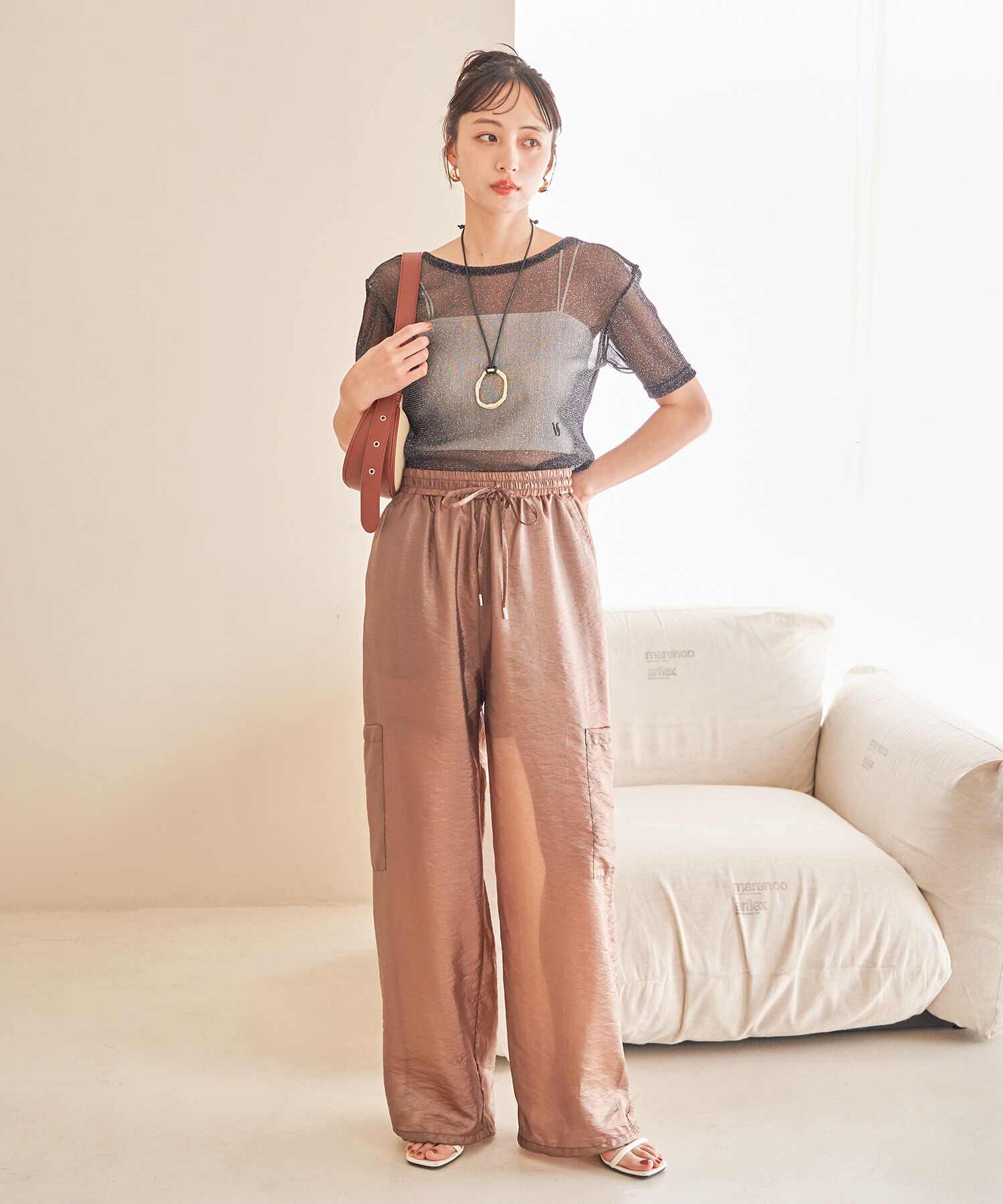 VIS「【洗える】シアーカーゴパンツ」|カーゴ|