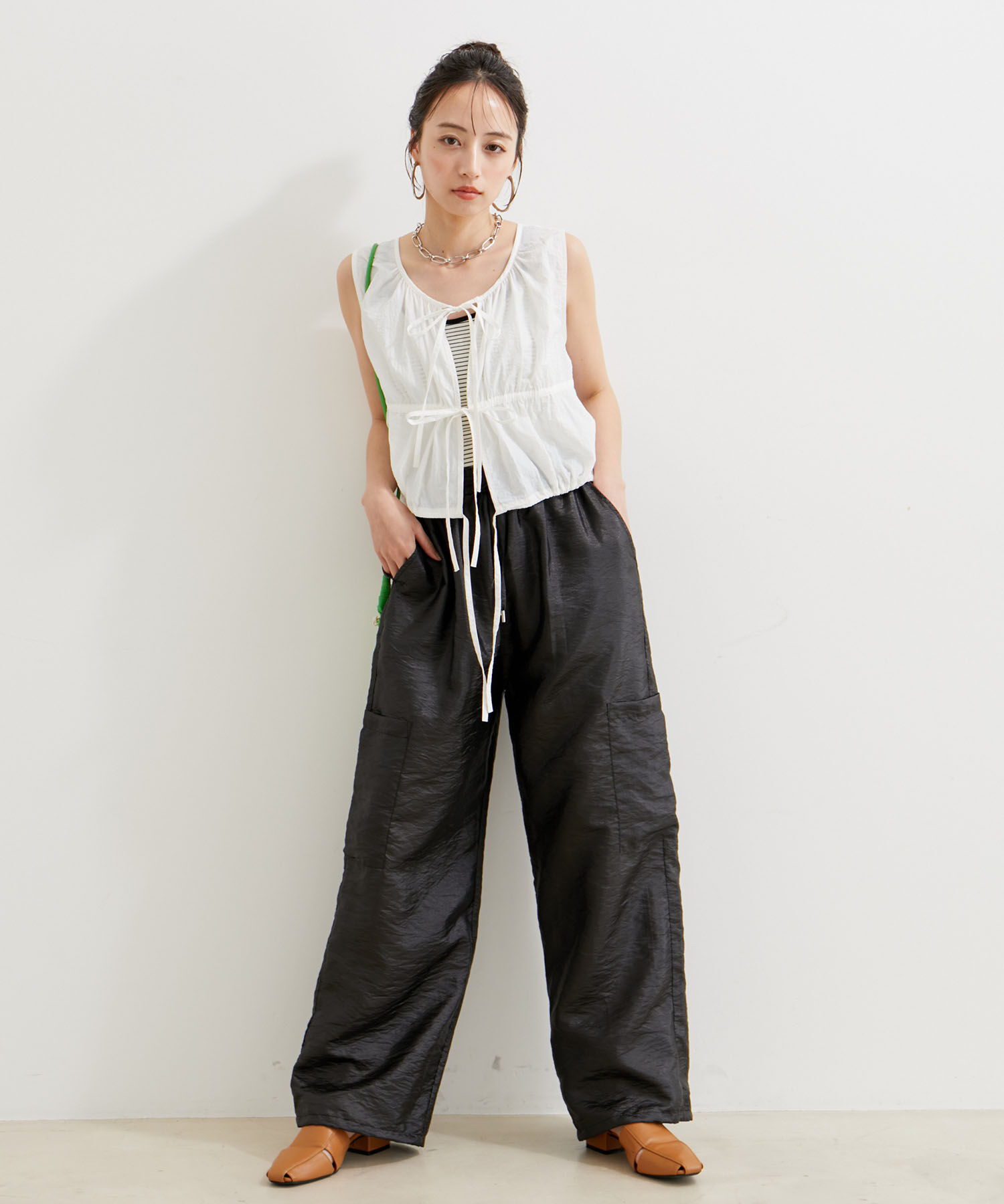 VIS「【洗える】シアーカーゴパンツ」|カーゴ|