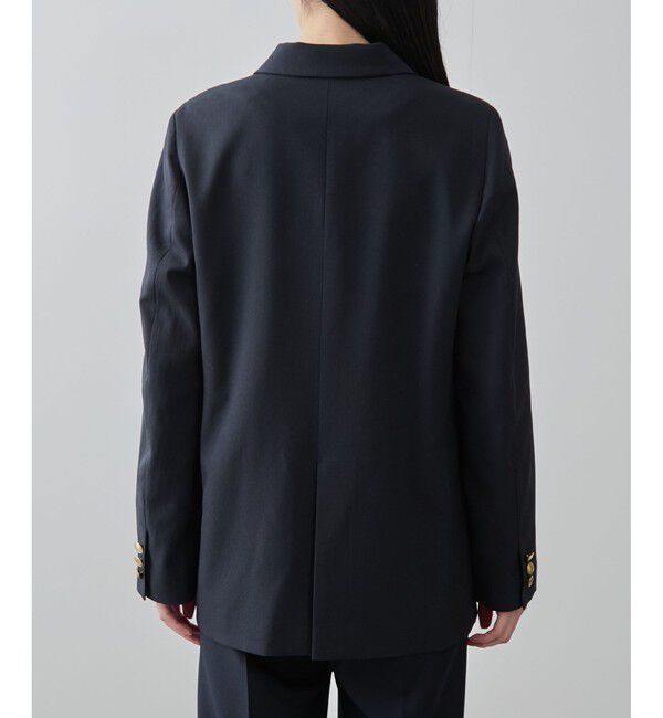 VIS「【美easy】コンフォートツイルWブレスト金ボタンテーラードジャケット【洗える/防シワ/UVケア】」|テーラードジャケット|