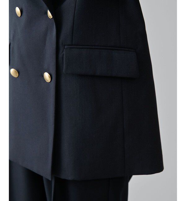 VIS「【美easy】コンフォートツイルWブレスト金ボタンテーラードジャケット【洗える/防シワ/UVケア】」|テーラードジャケット|