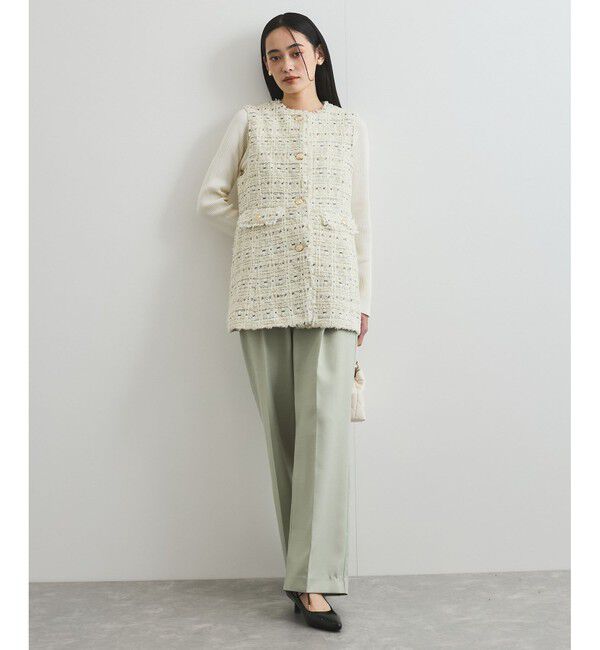 VIS「【美easy】コンフォートツイルワンタックワイドスラックスパンツ【洗える/防シワ/UVケア】」|スラックス|