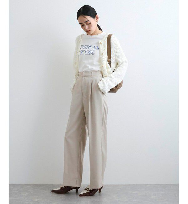 VIS「【美easy】コンフォートツイルワンタックワイドスラックスパンツ【洗える/防シワ/UVケア】」|スラックス|