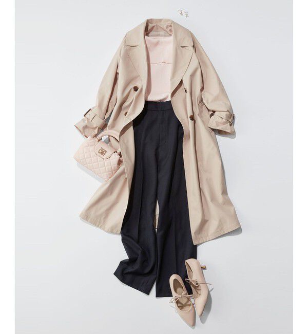 VIS「【美easy】コンフォートツイルワンタックワイドスラックスパンツ【洗える/防シワ/UVケア】」|スラックス|