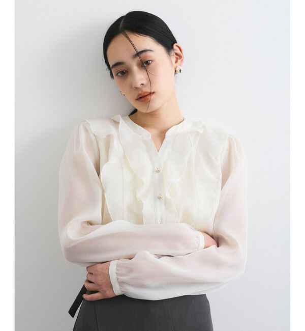 VIS「【洗える】シアーラッフルブラウス」|シャツ・ブラウス|