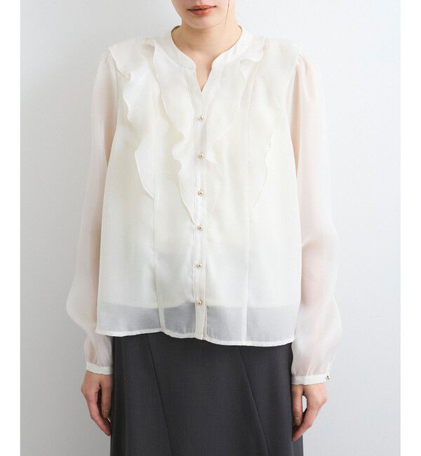 VIS「【洗える】シアーラッフルブラウス」|シャツ・ブラウス|