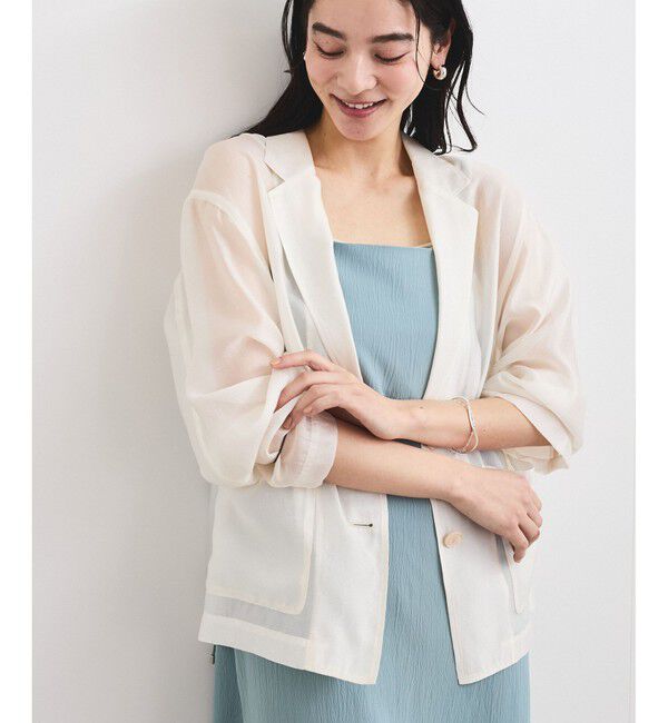 VIS「【洗える】羽織るだけでスタイリングワンランクアップ！シアージャケット」|テーラードジャケット|