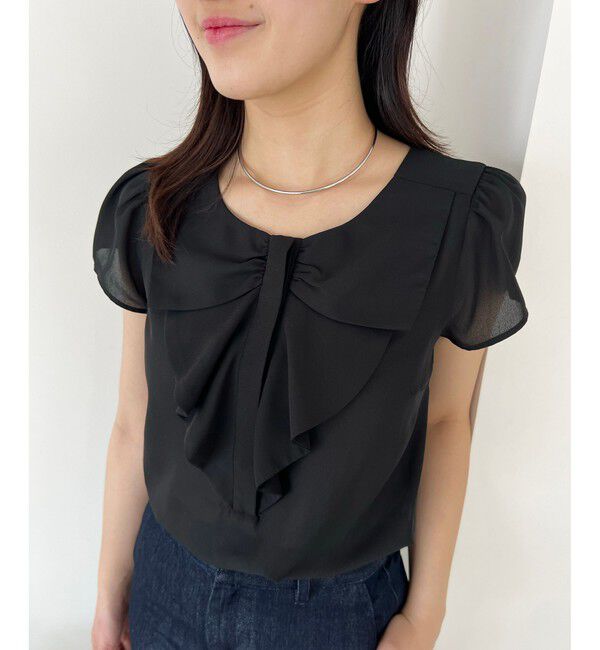 VIS「【WEB限定】【2WAY】リボンモチーフフリルブラウス」|シャツ・ブラウス|