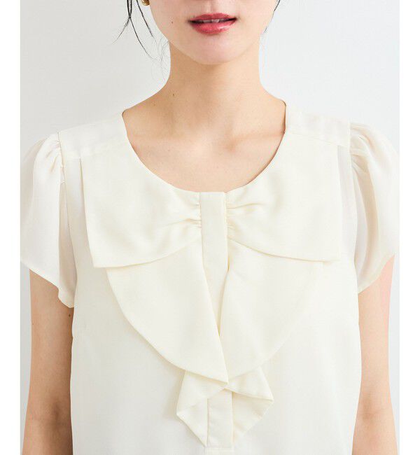 VIS「【WEB限定】【2WAY】リボンモチーフフリルブラウス」|シャツ・ブラウス|