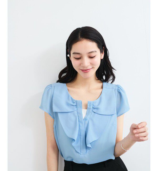 VIS「【WEB限定】【2WAY】リボンモチーフフリルブラウス」|シャツ・ブラウス|