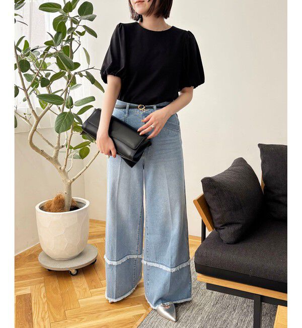 VIS「【WEB限定】ドッキング袖ボリュームカットソー」|Tシャツ・カットソー|