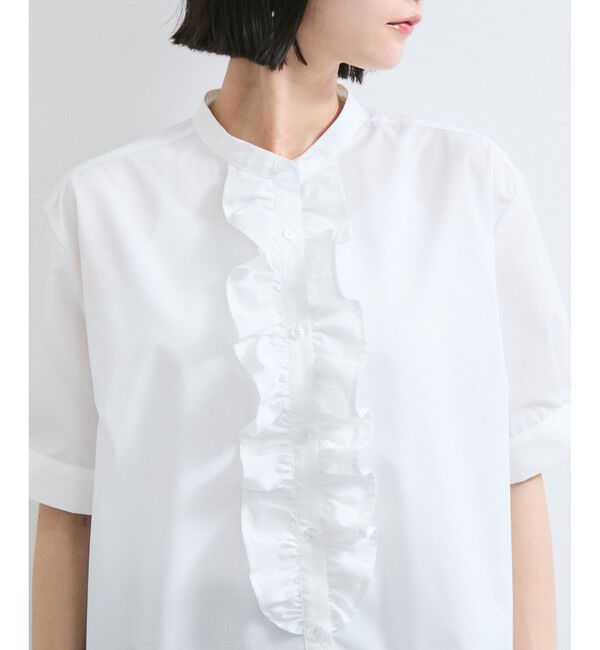 VIS「【WEB限定】フロントフリルディテール半袖ブラウス」|シャツ・ブラウス|