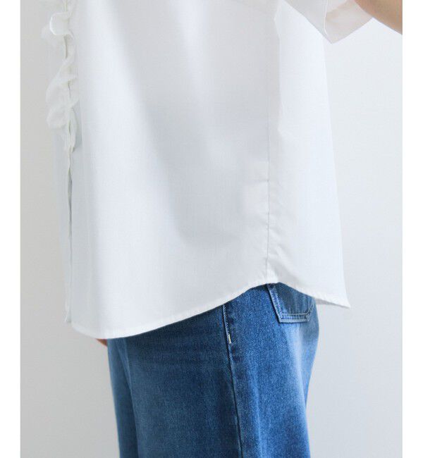 VIS「【WEB限定】フロントフリルディテール半袖ブラウス」|シャツ・ブラウス|