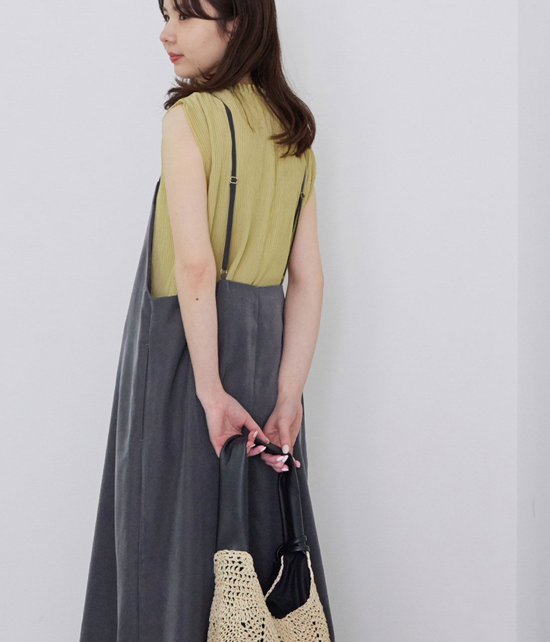 Rope&rsquo;Picnic「【WEB限定カラー:ピンク】微起毛エプロンキャミワンピース」|ワンピース|