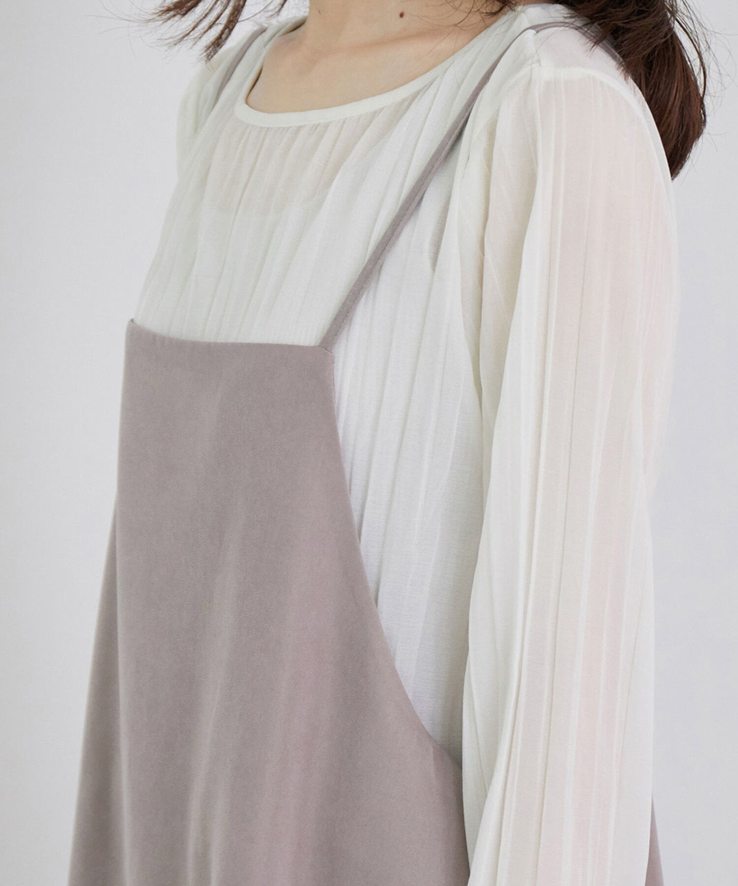 Rope&rsquo;Picnic「【WEB限定カラー:ピンク】微起毛エプロンキャミワンピース」|ワンピース|