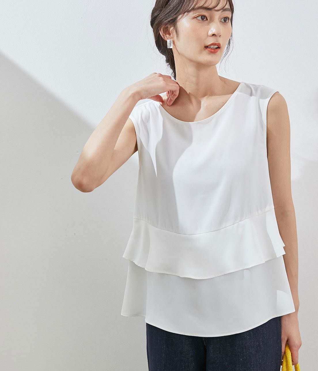 Rope&rsquo;Picnic「フリルペプラムバック釦ブラウス」|シャツ・ブラウス|