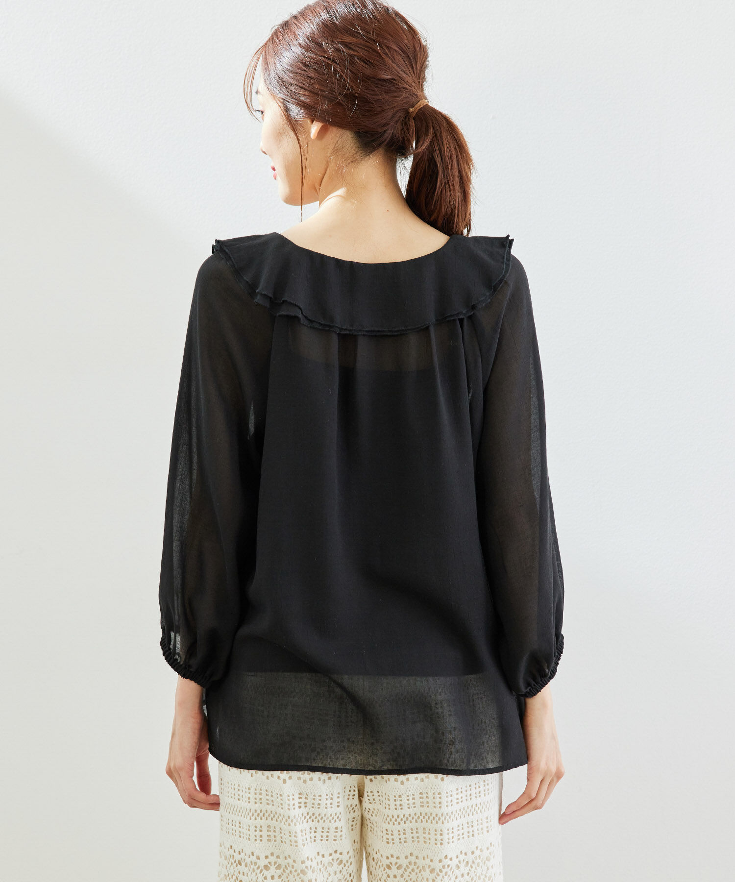 Rope&rsquo;Picnic「フロントラッフルフリルブラウス」|シャツ・ブラウス|