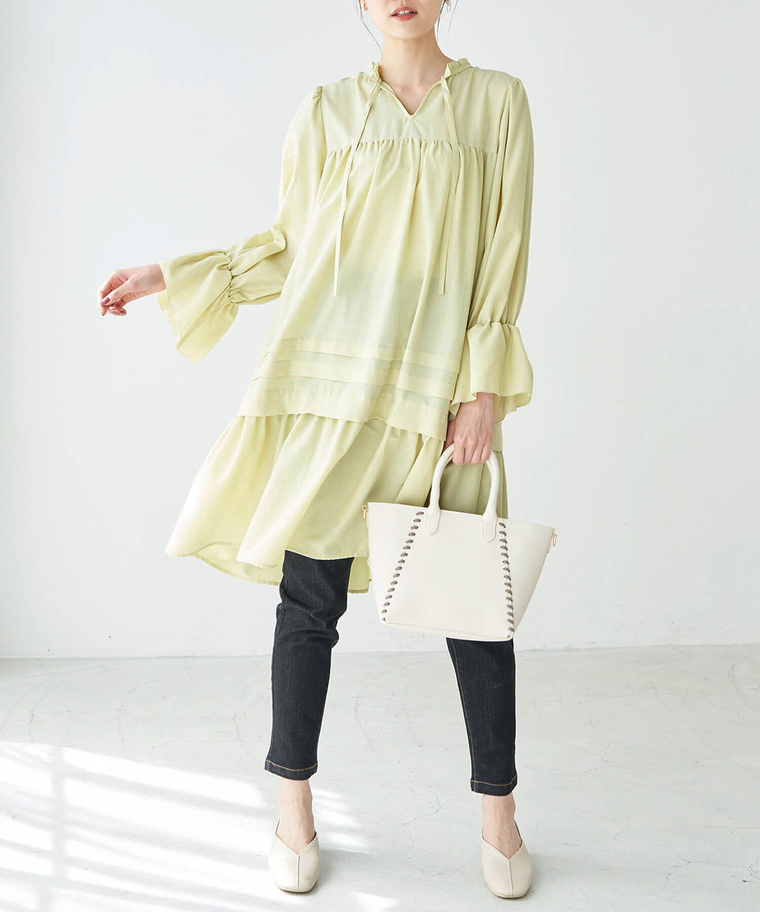 Rope&rsquo;Picnic「【2WAY】ティアードタックミニワンピース」|ワンピース|