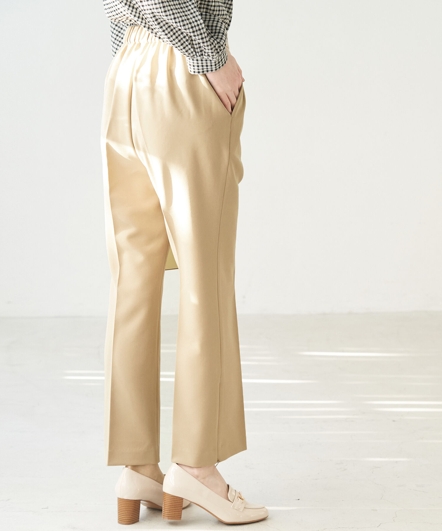 Rope&rsquo;Picnic「【ラク美】ファスナースリットカラーパンツ」|その他|ベージュ(27)