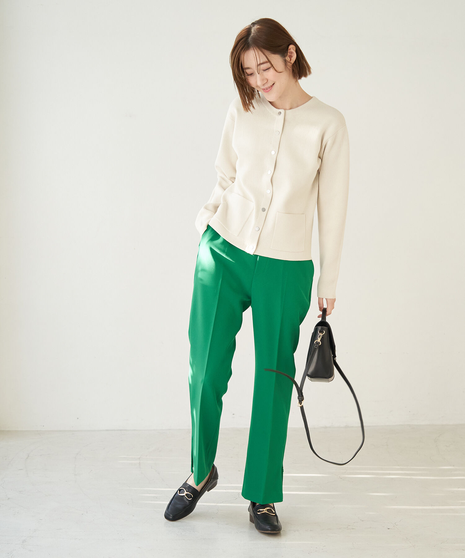 Rope&rsquo;Picnic「【ラク美】ファスナースリットカラーパンツ」|その他|