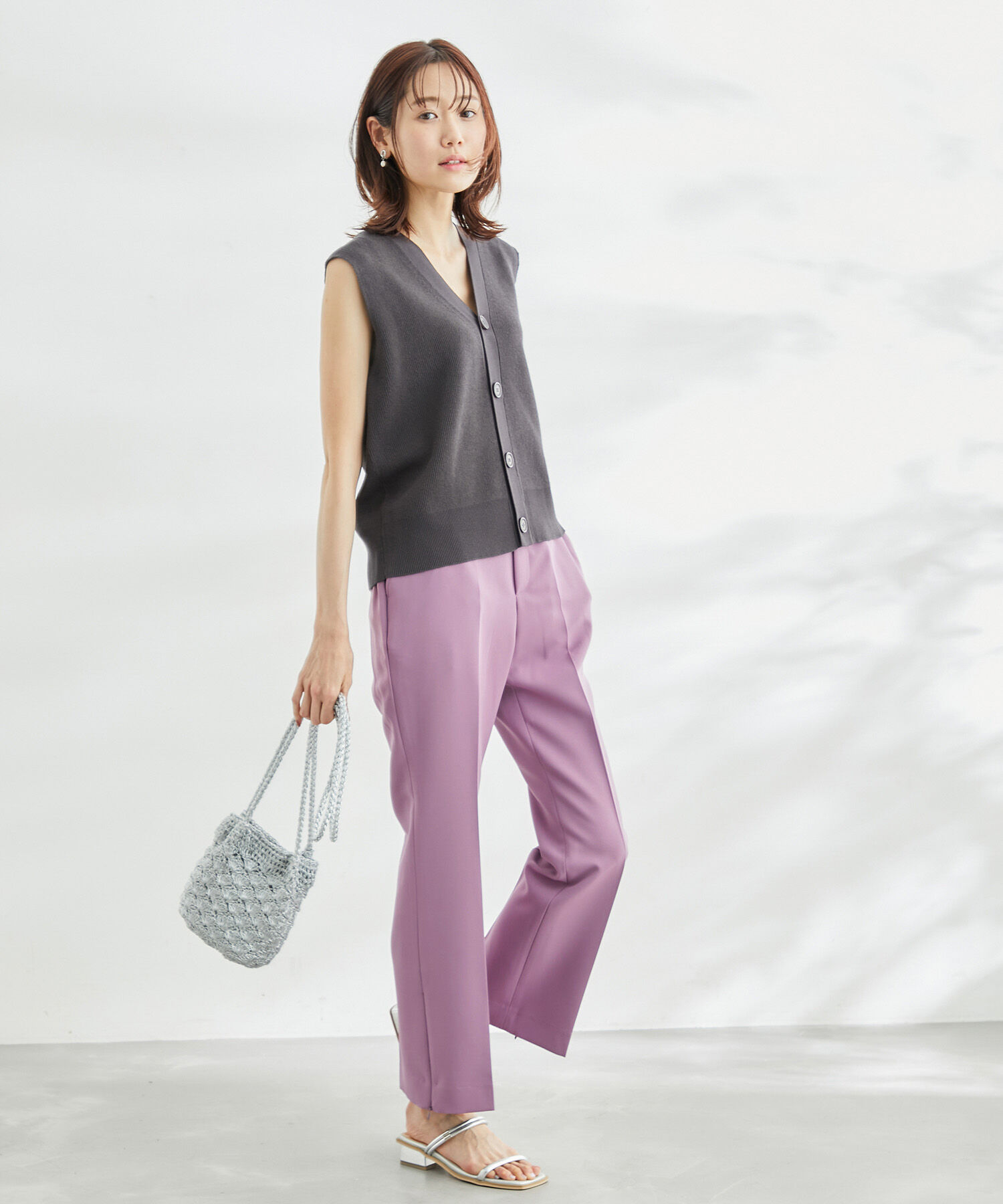 Rope&rsquo;Picnic「【ラク美】ファスナースリットカラーパンツ」|その他|