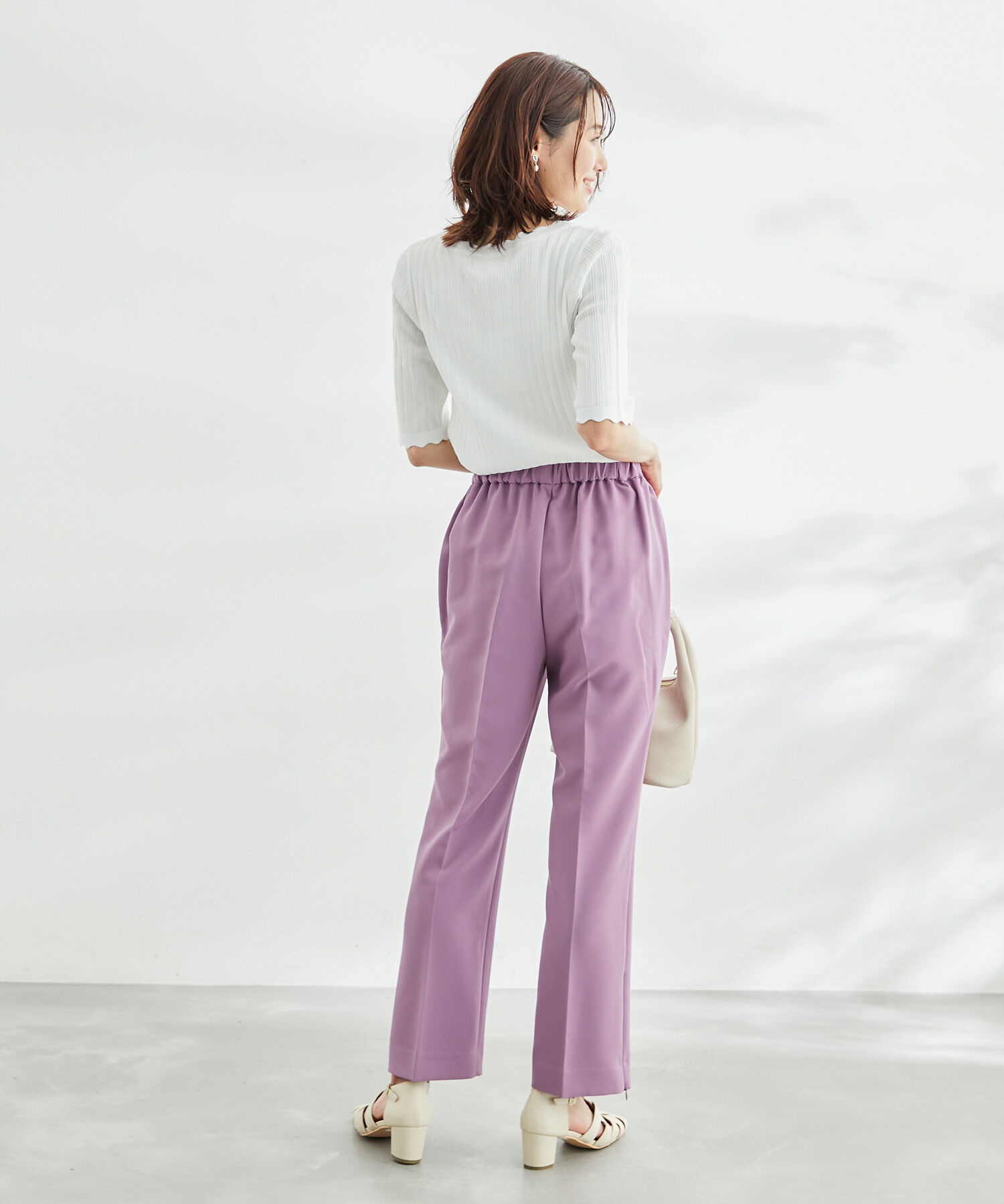 Rope&rsquo;Picnic「【ラク美】ファスナースリットカラーパンツ」|その他|