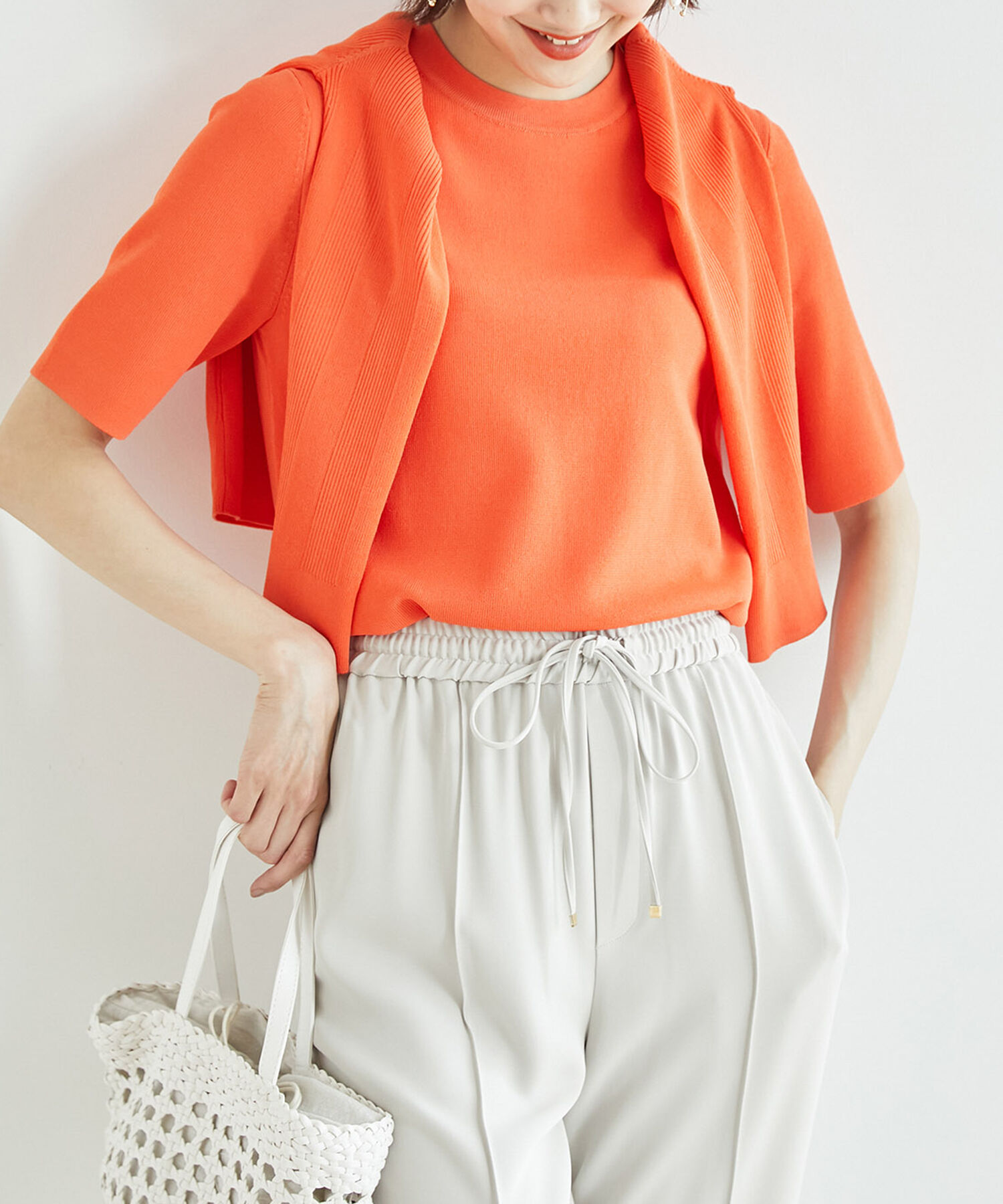 Rope&rsquo;Picnic「【WEB限定カラー:グリーン】ランダムリブニットカーディガン」|カーディガン|