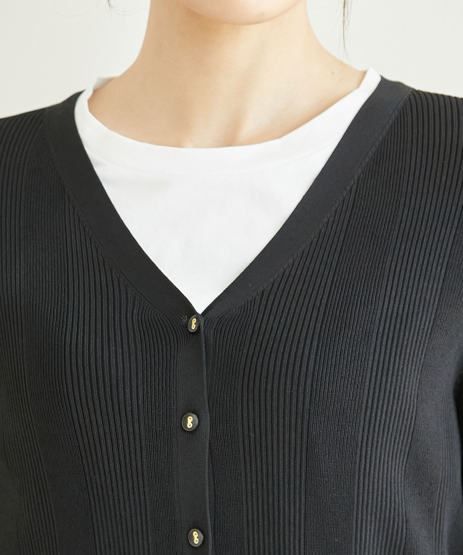 Rope&rsquo;Picnic「【WEB限定カラー:グリーン】ランダムリブニットカーディガン」|カーディガン|