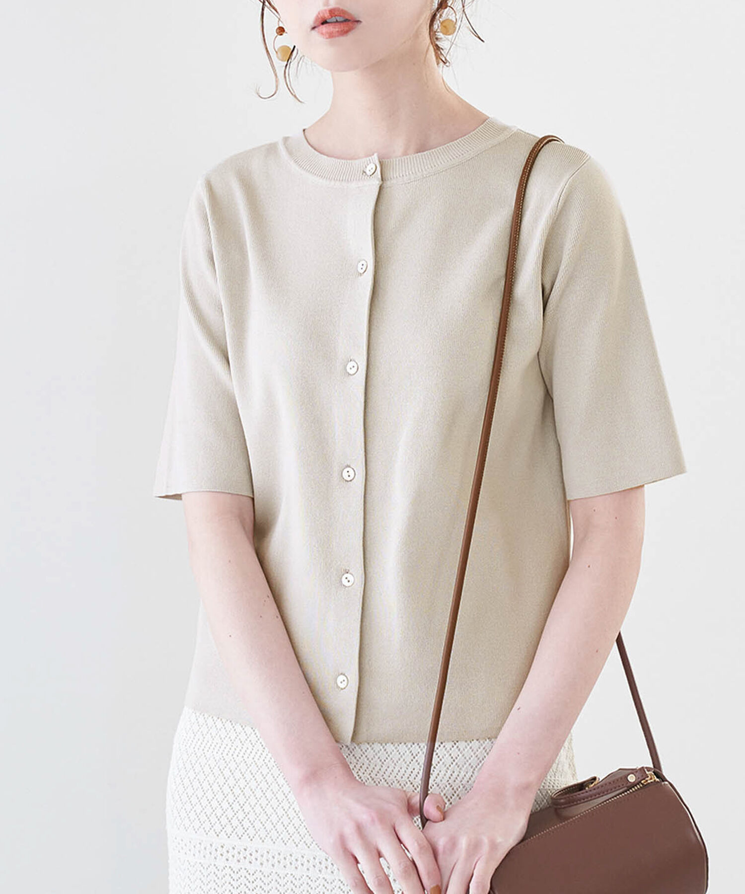 Rope&rsquo;Picnic「【2WAY】ハーフスリ－ブカーディガン」|カーディガン|グレー系(09)