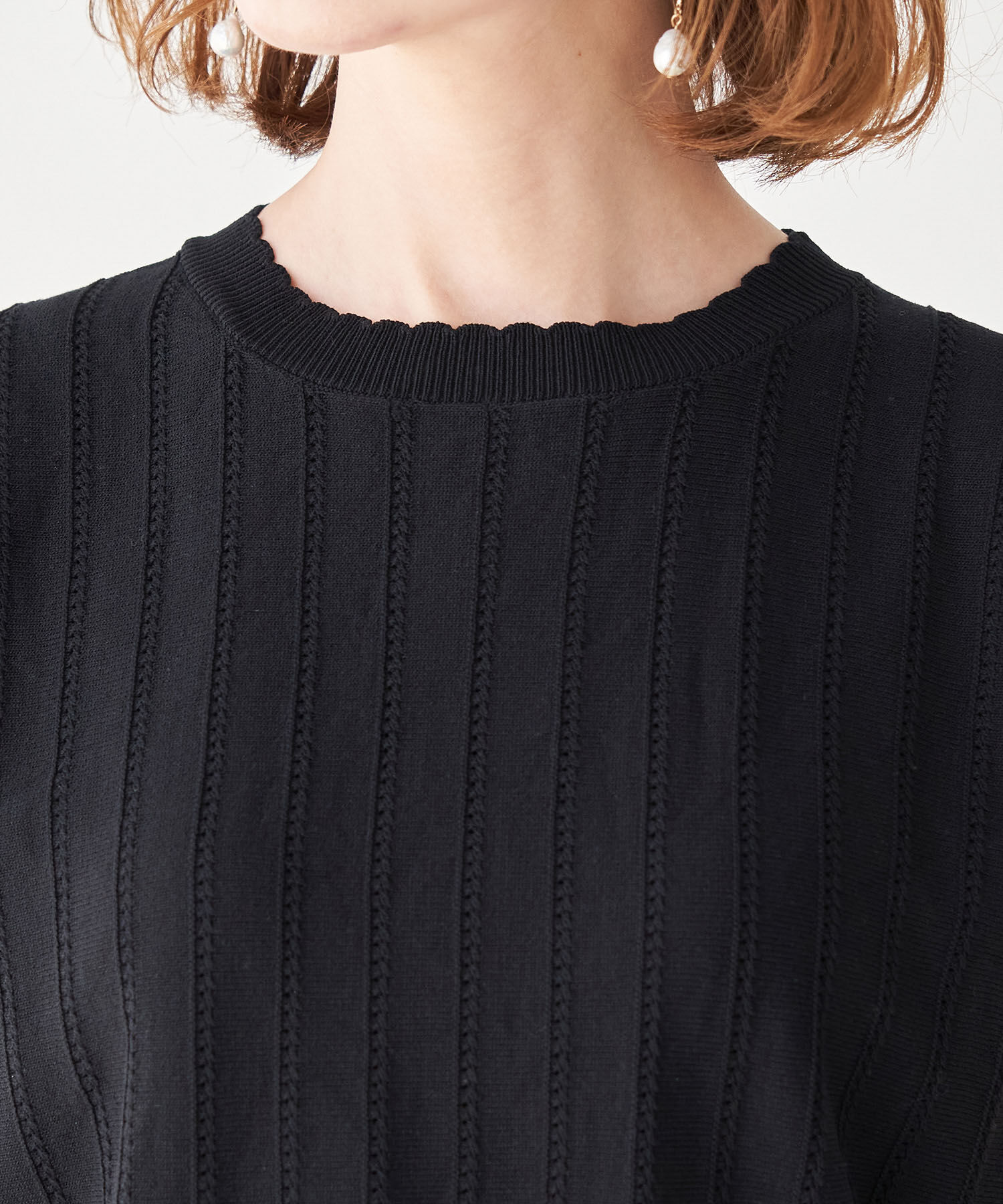 Rope&rsquo;Picnic「アイレットレースペプラムニットプルオーバー」|ニット・セーター|