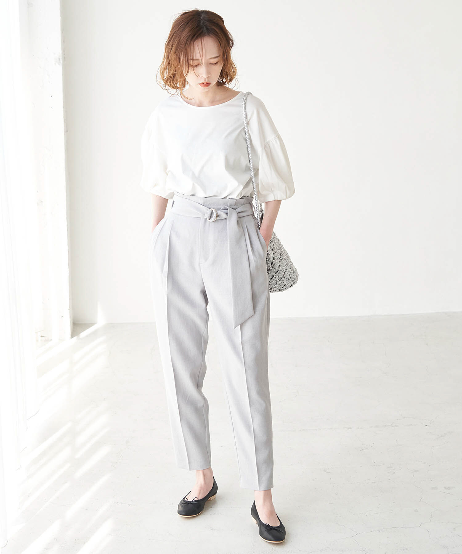 Rope&rsquo;Picnic「80シルケットギャザーパフスリーブプルオーバー」|Tシャツ・カットソー|