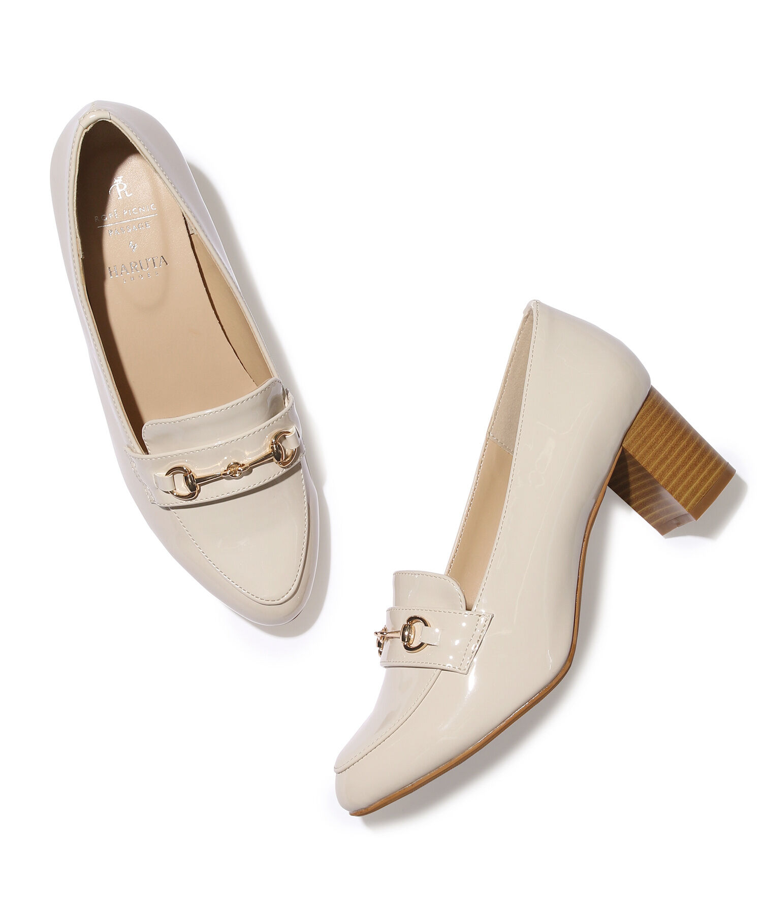 ROPE PICNIC PASSAGE「ROPE' PICNIC PASSAGE byHARUTA/エナメルビット付ヒールアップローファー」|ローファー|