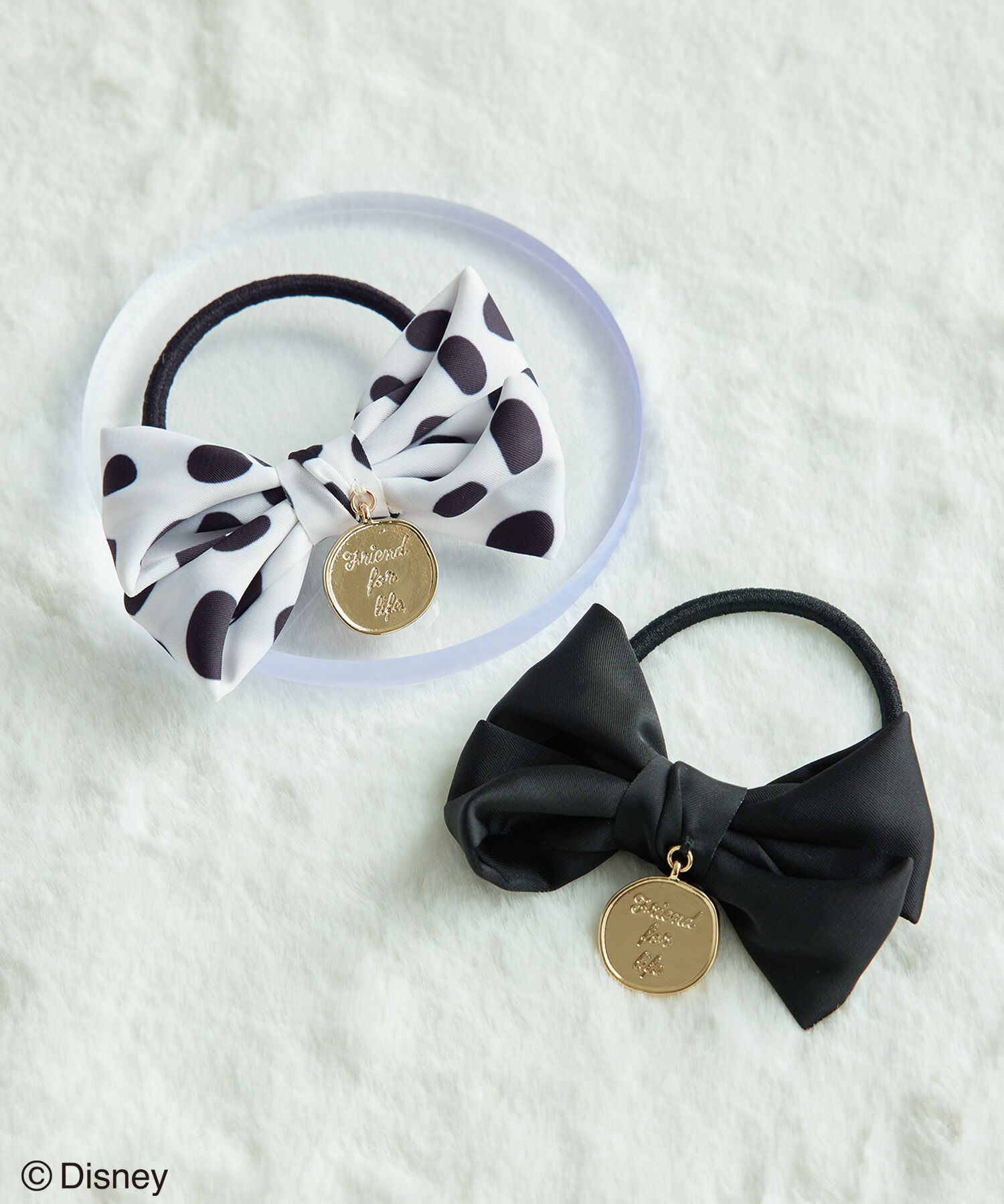 ROPE PICNIC PASSAGE「【101匹わんちゃん】コインチャーム付き立体リボンポニー」|ヘアゴム・シュシュ|