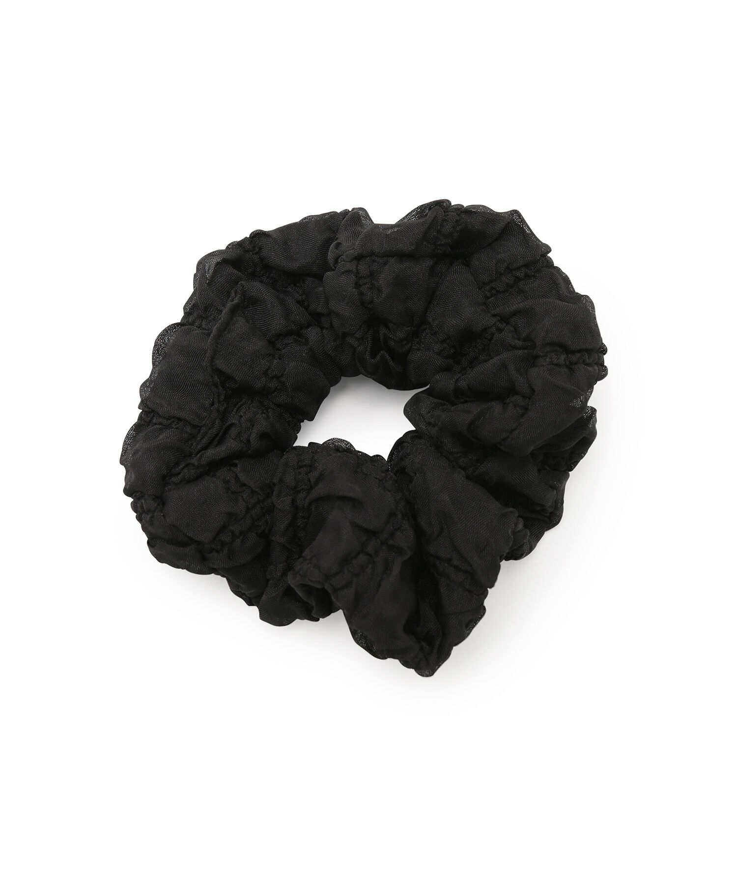 ROPE PICNIC PASSAGE「ポコポコジャガードシュシュ」|ヘアゴム・シュシュ|ブラック(01)