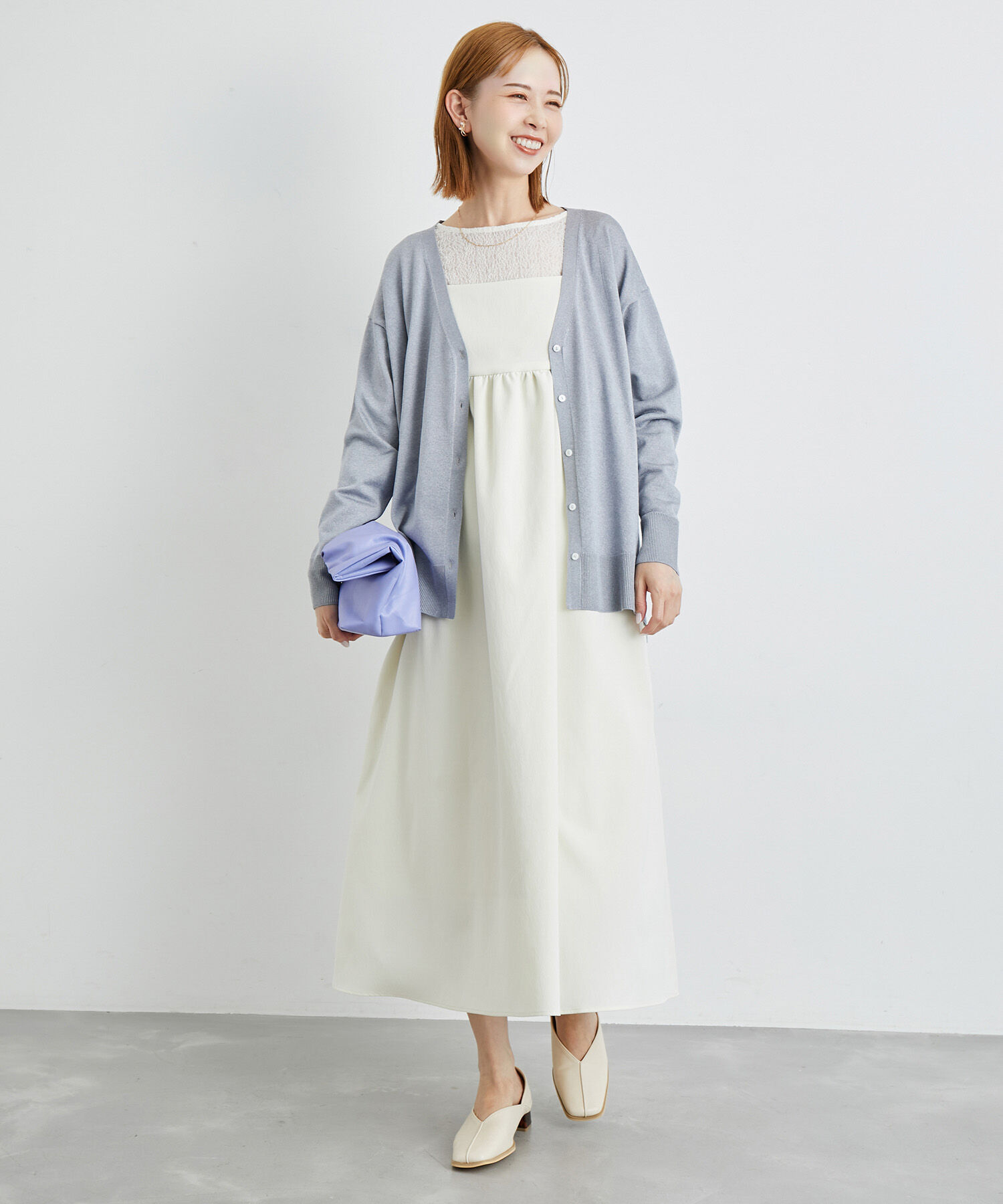 Rope&rsquo;Picnic「洗える/Vネックラメカーディガン」|カーディガン|