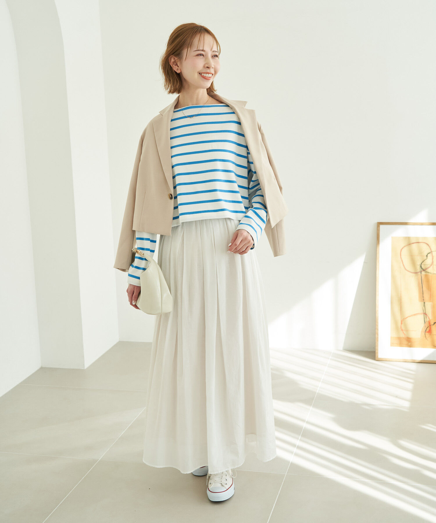 Rope&rsquo;Picnic「着丈が選べるボーダーカットトップス/リンクコーデ 」|Tシャツ・カットソー|