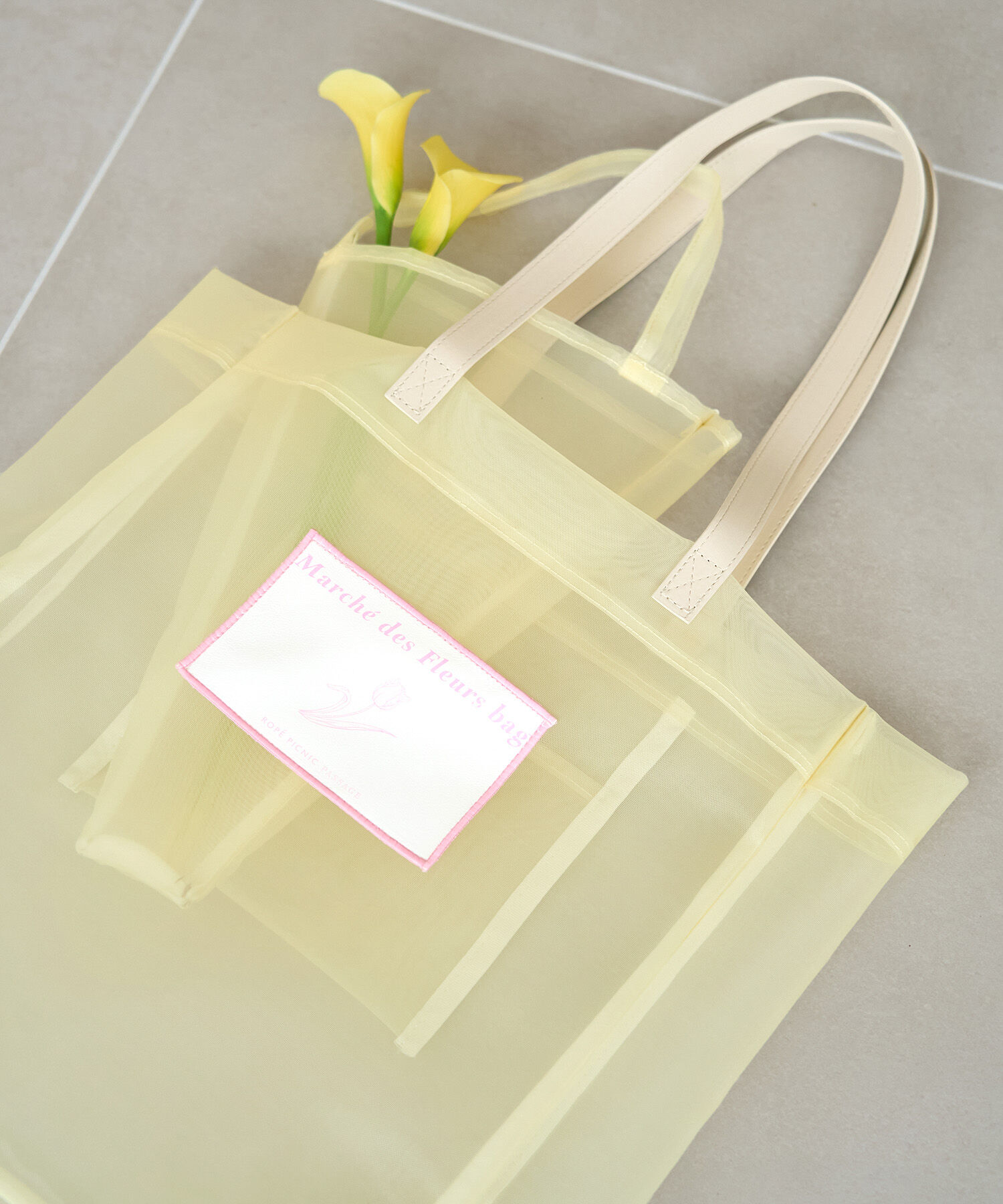 ROPE PICNIC PASSAGE「【Casselini/キャセリーニ別注】フラワーバッグSETシアービッグトート」|トートバッグ|イエロー系(81)