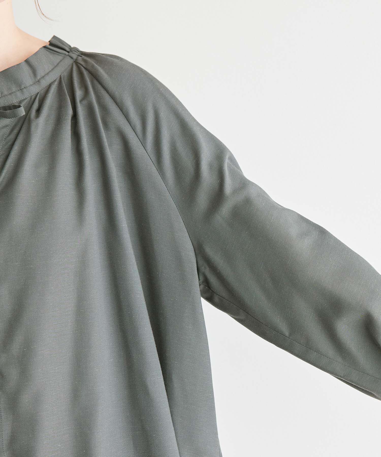 Rope&rsquo;Picnic「麻混スタンドフリルシャツ」|シャツ・ブラウス|