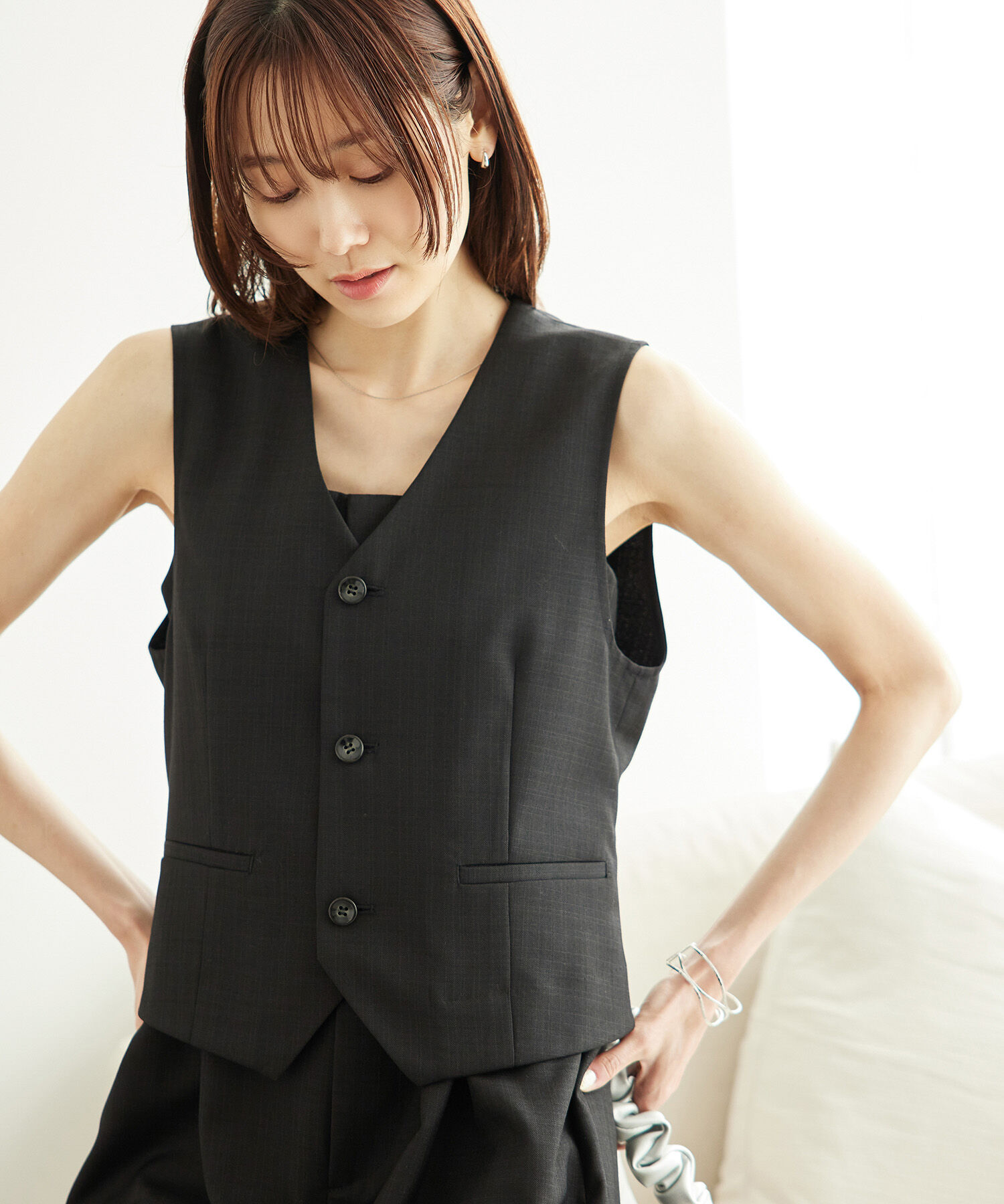 Rope&rsquo;Picnic「シャークスキンジレベスト/セットアップ対応」|ベスト・ジレ|