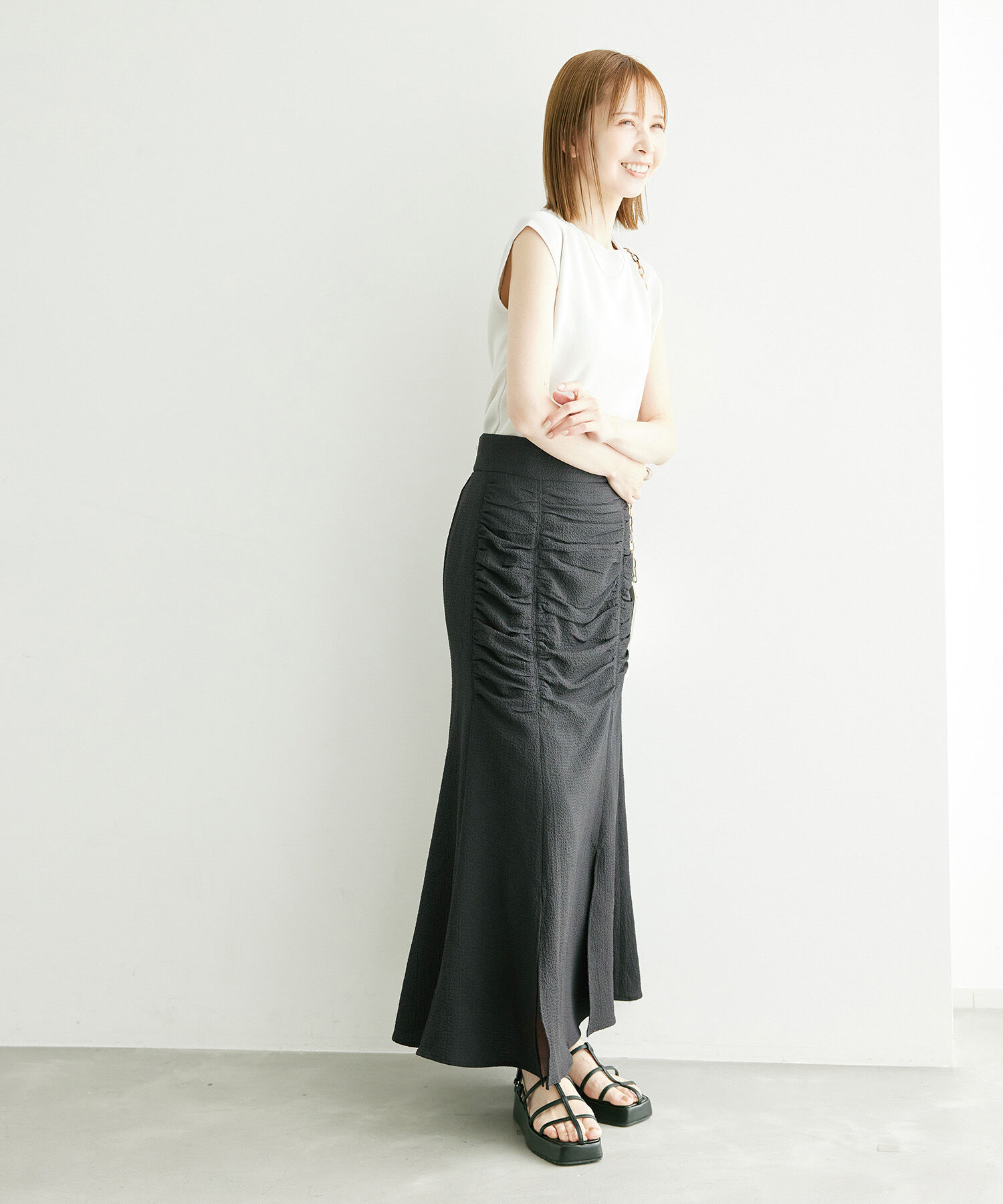 Rope&rsquo;Picnic「サイドドレープスカート」|スカート|