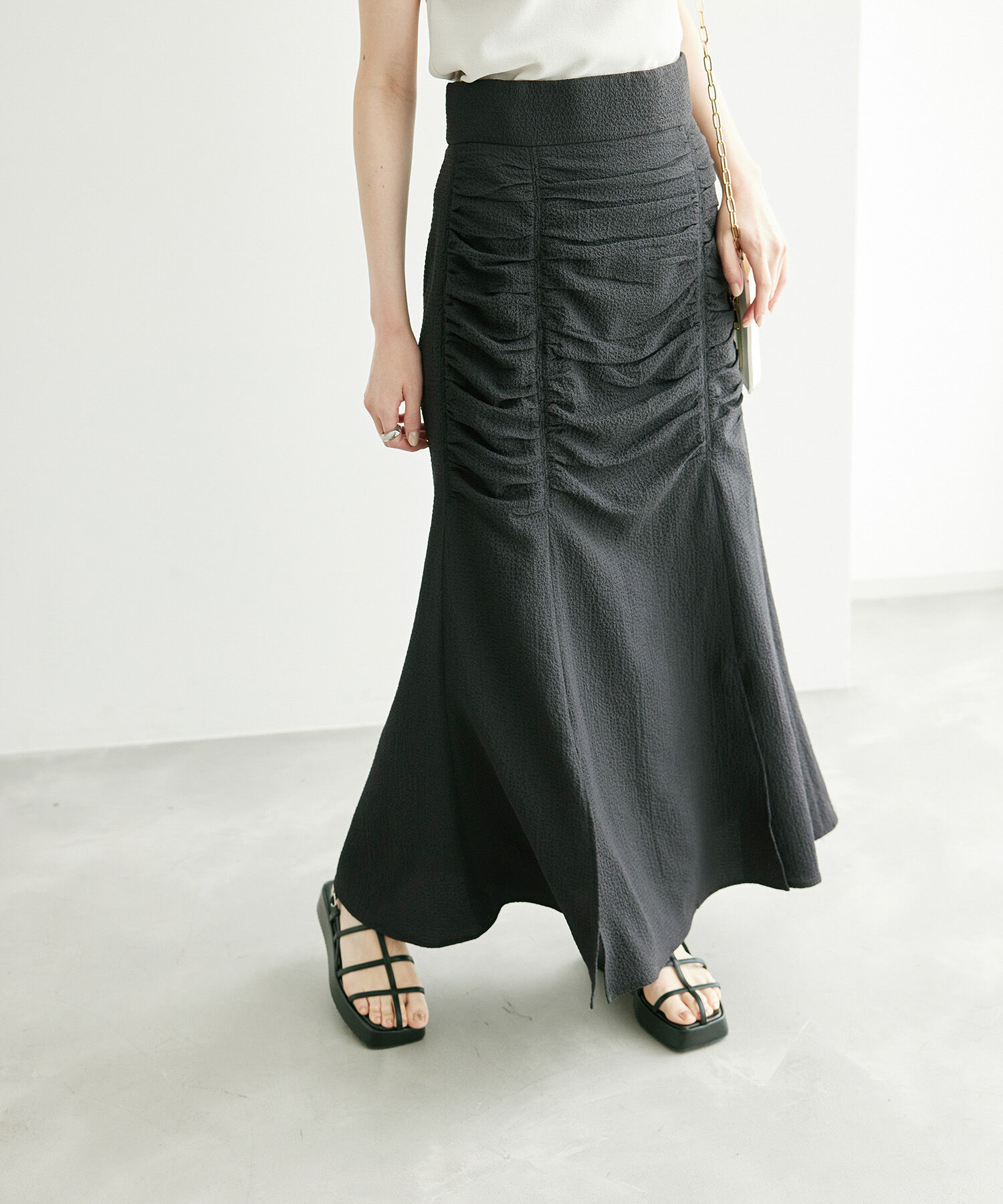 Rope&rsquo;Picnic「サイドドレープスカート」|スカート|