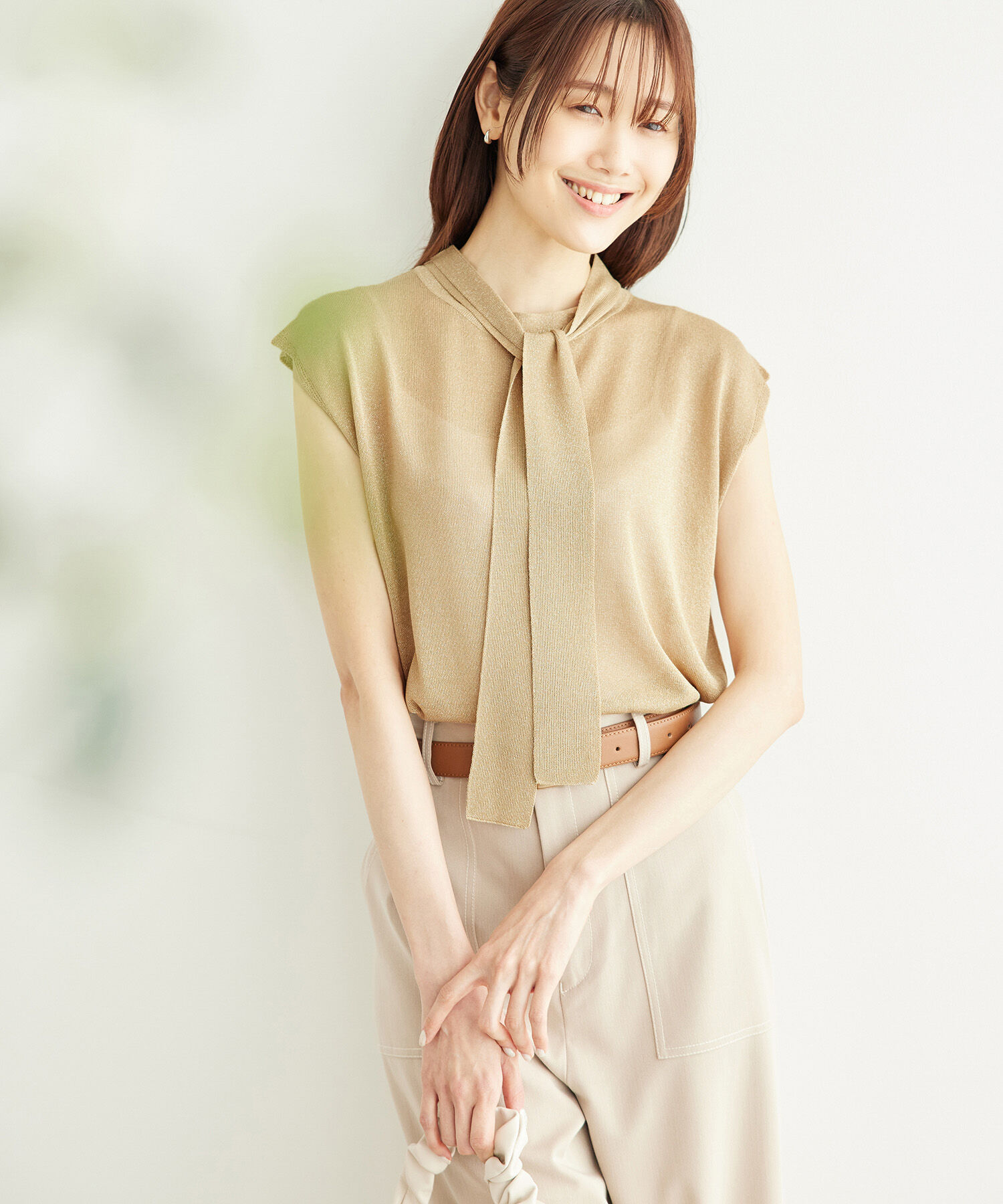 Rope&rsquo;Picnic「ラメボウタイシアーニットプルオーバー」|ニット・セーター|