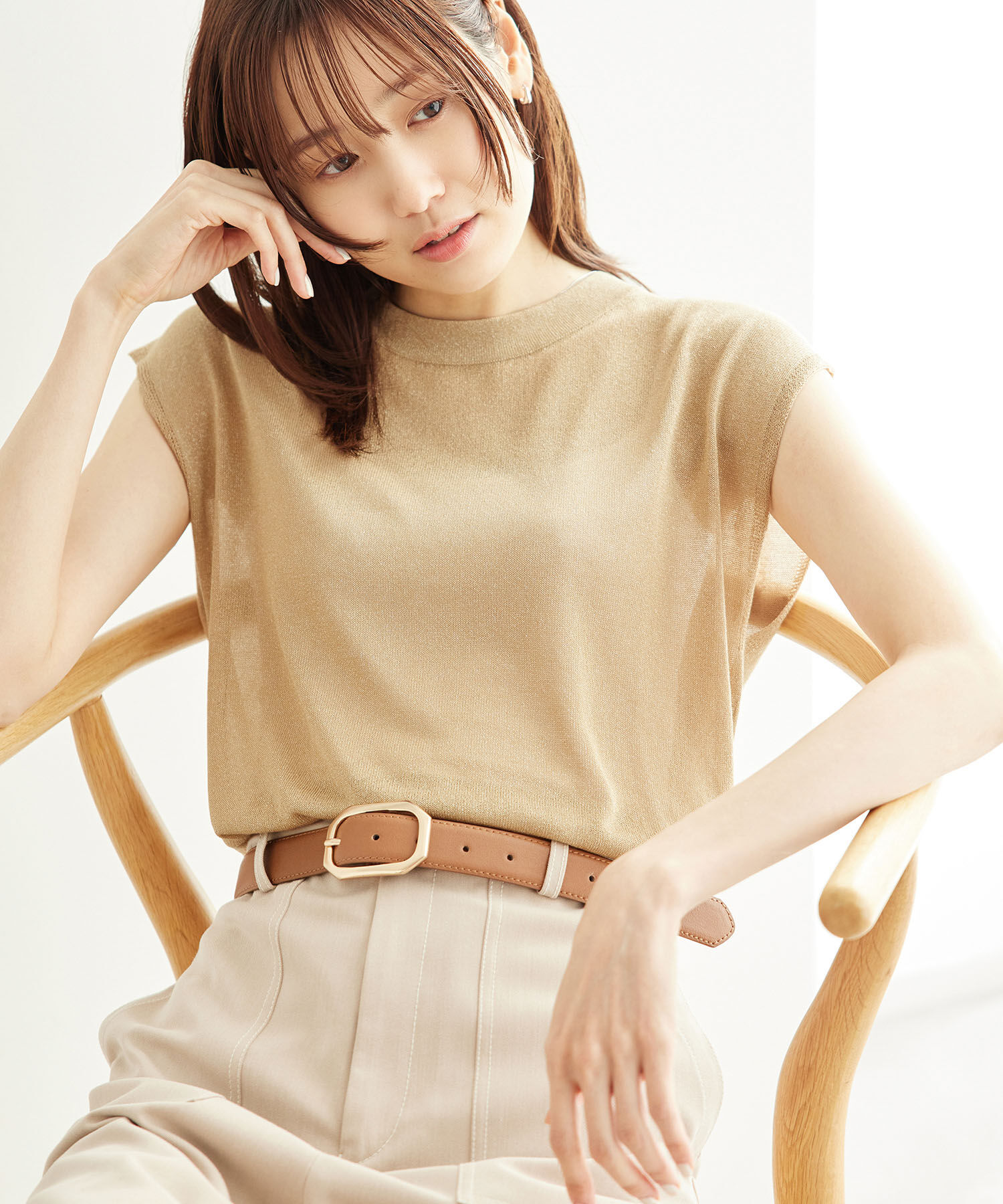 Rope&rsquo;Picnic「ラメボウタイシアーニットプルオーバー」|ニット・セーター|